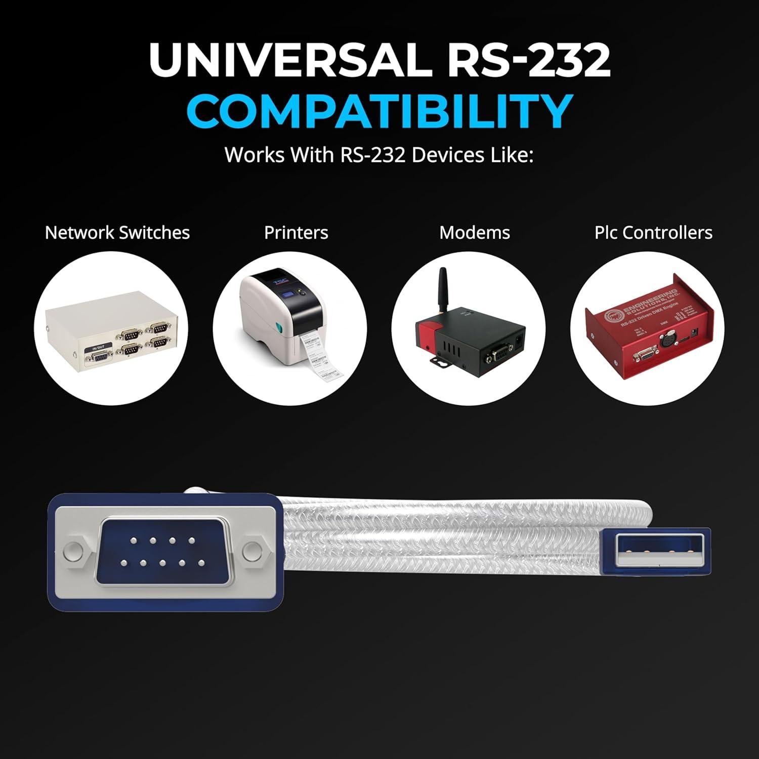 Convertidor USB 2.0 a Serial RS-232 SABRENT 0.76m