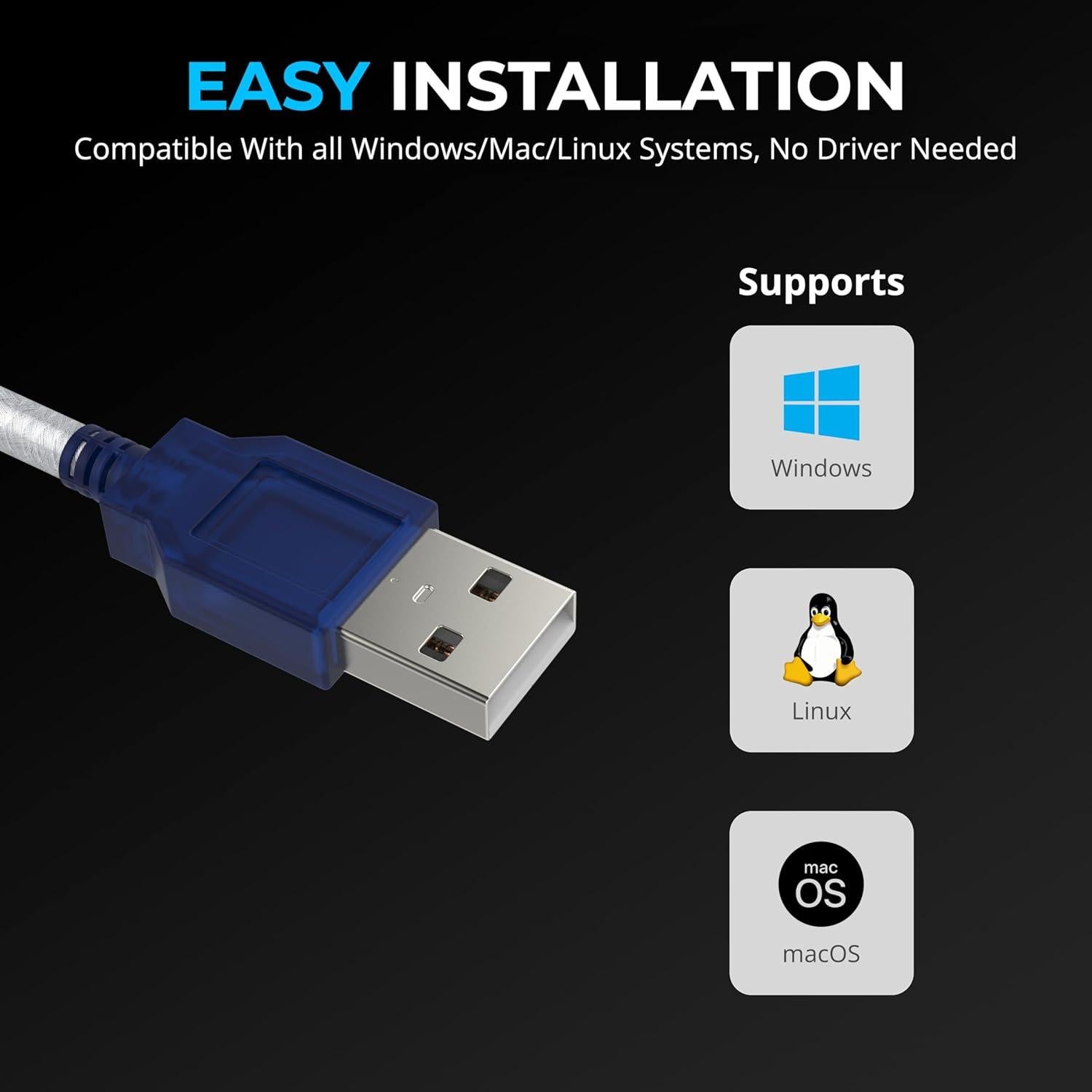 Convertidor USB 2.0 a Serial RS-232 SABRENT 0.76m
