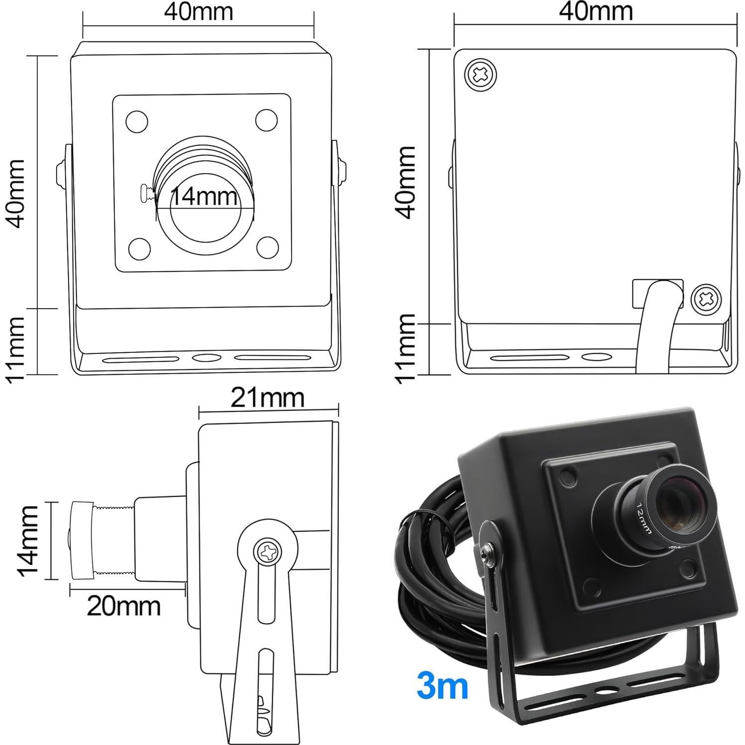 Cámara USB MMlove 12MP 1080P 120fps Plug & Play