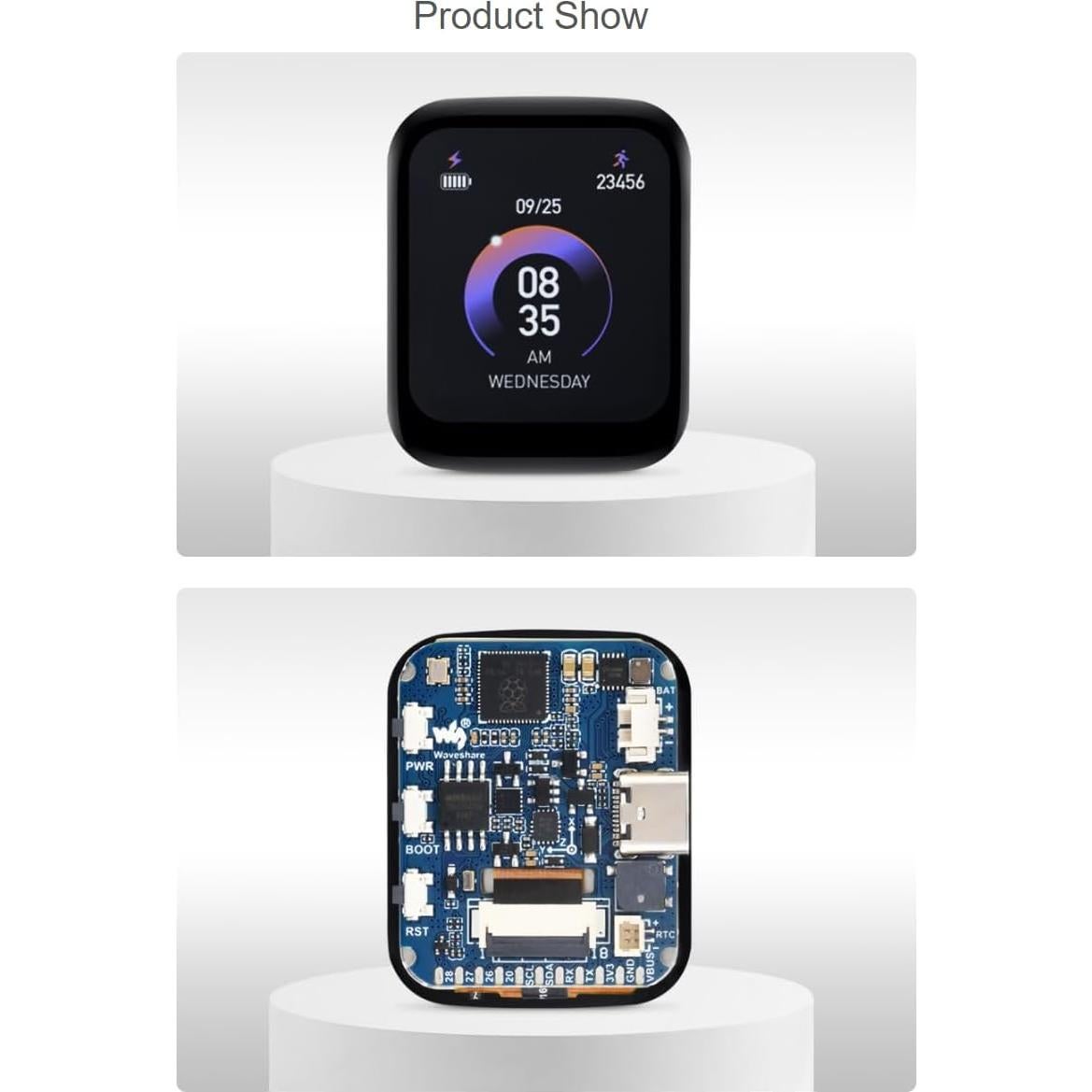 Placa de desarrollo Waveshare RP2040 con LCD táctil 1.69"