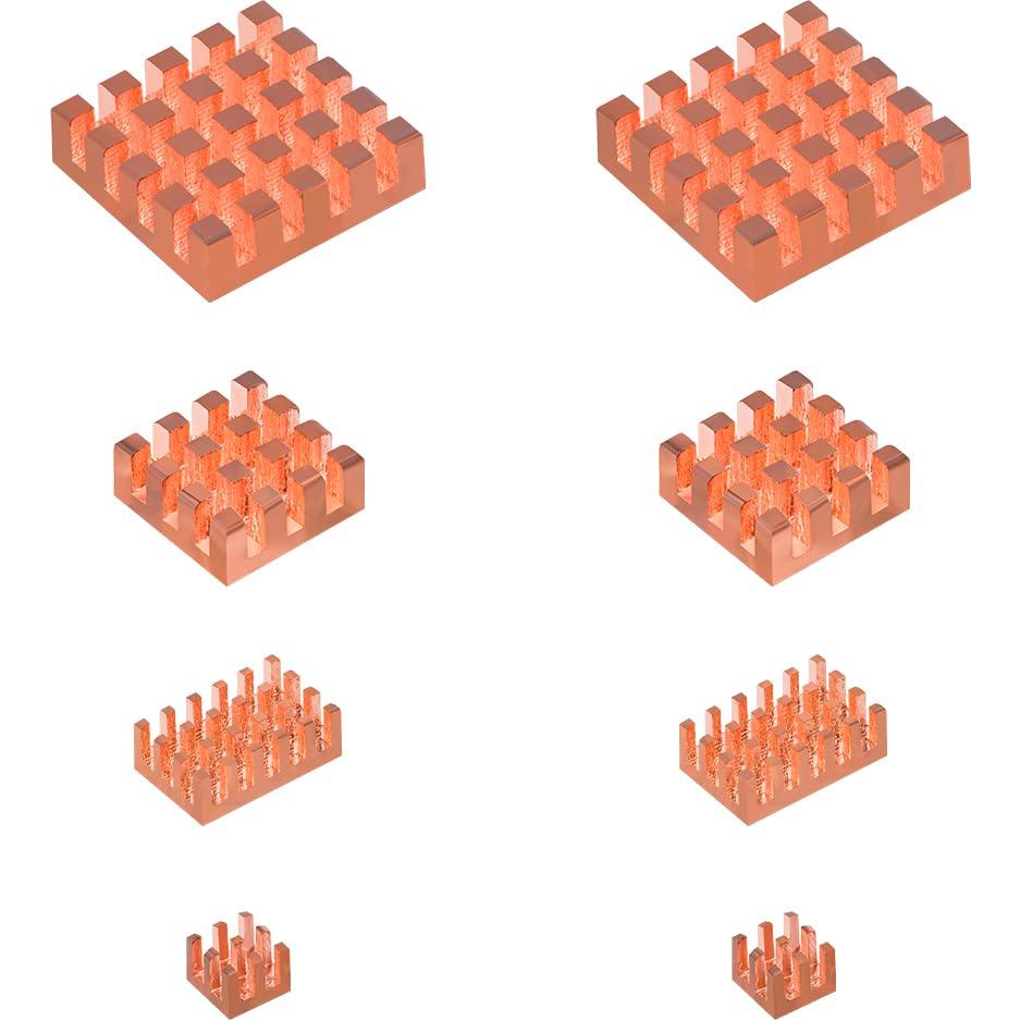 Disipadores de Cobre GeeekPi para Raspberry Pi 5 - 8 Piezas
