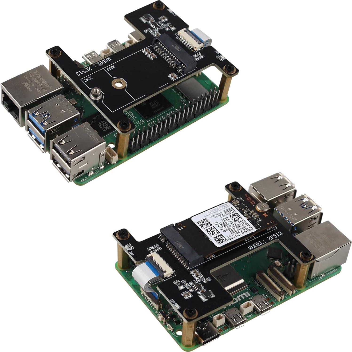 Adaptador SSD NVMe M.2 Key-M ZDE ZP513 para Raspberry Pi 5