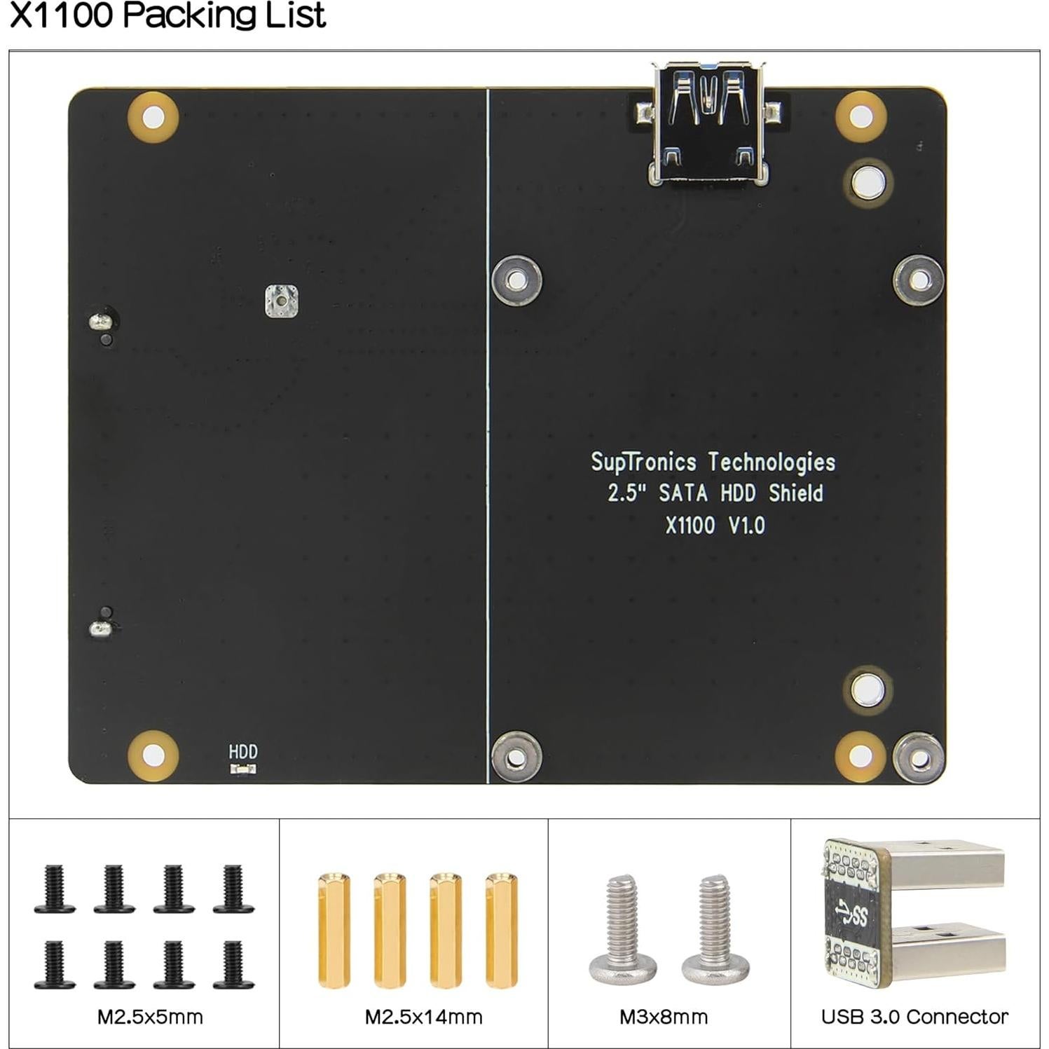 Geekworm X1100 Shield SATA HDD/SSD para Raspberry Pi 5