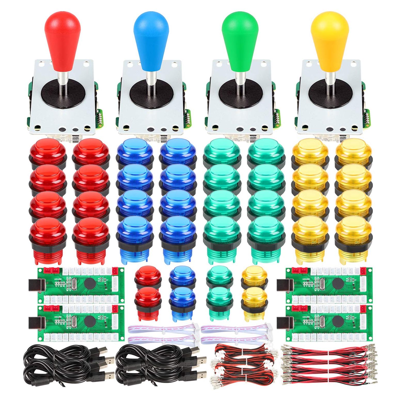 Kit Arcade LED Fosiya para 4 Jugadores DIY USB