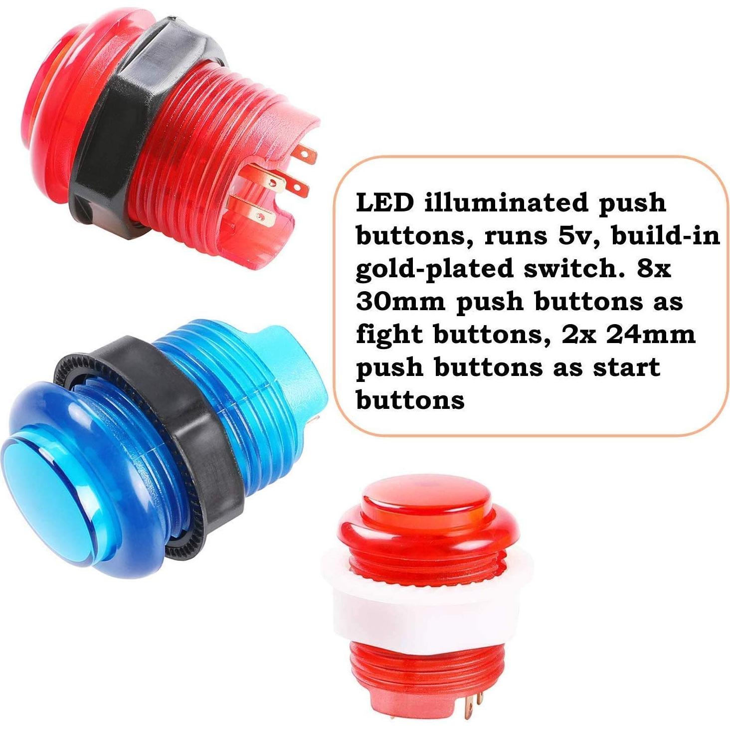 Kit Arcade LED Fosiya para 4 Jugadores DIY USB