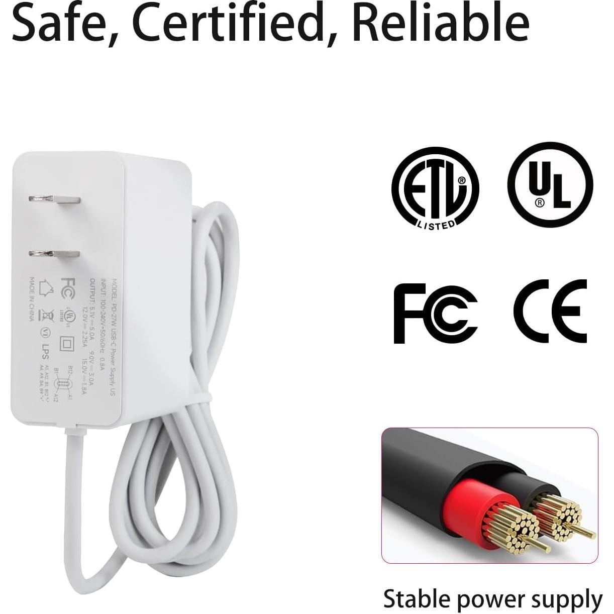 Fuente de Alimentación USB-C Yahboom 27W para Raspberry Pi 5