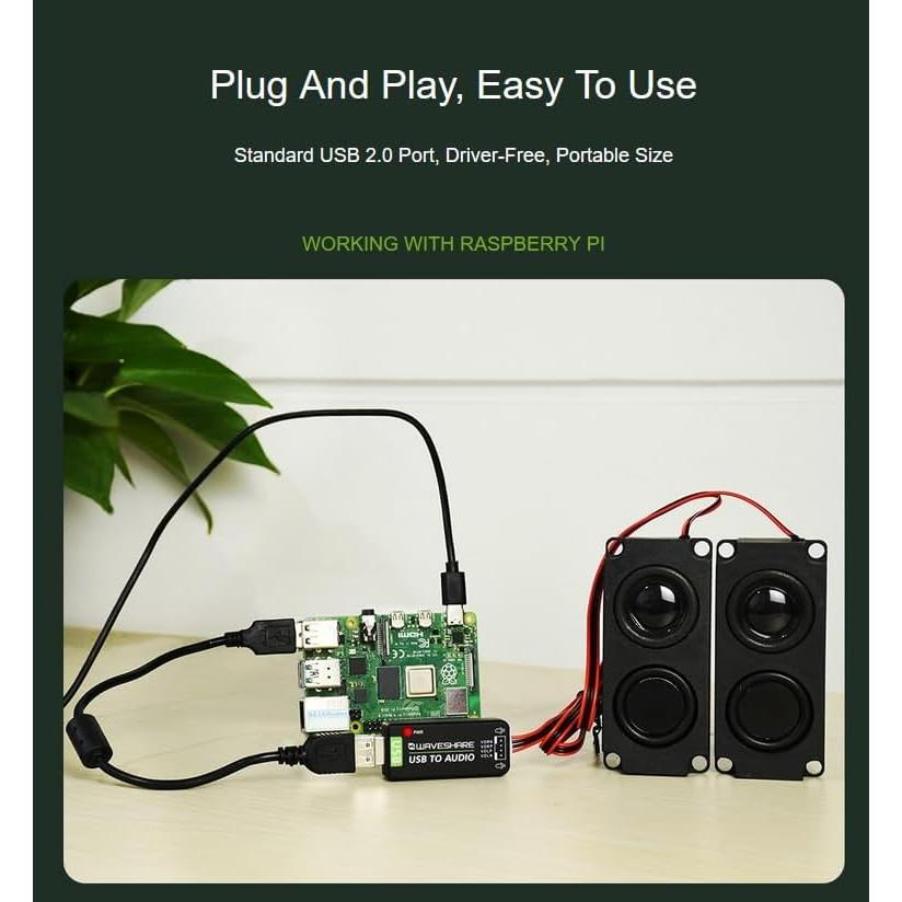 Tarjeta de Sonido USB Wonrabai con Altavoz 5W y Micrófono