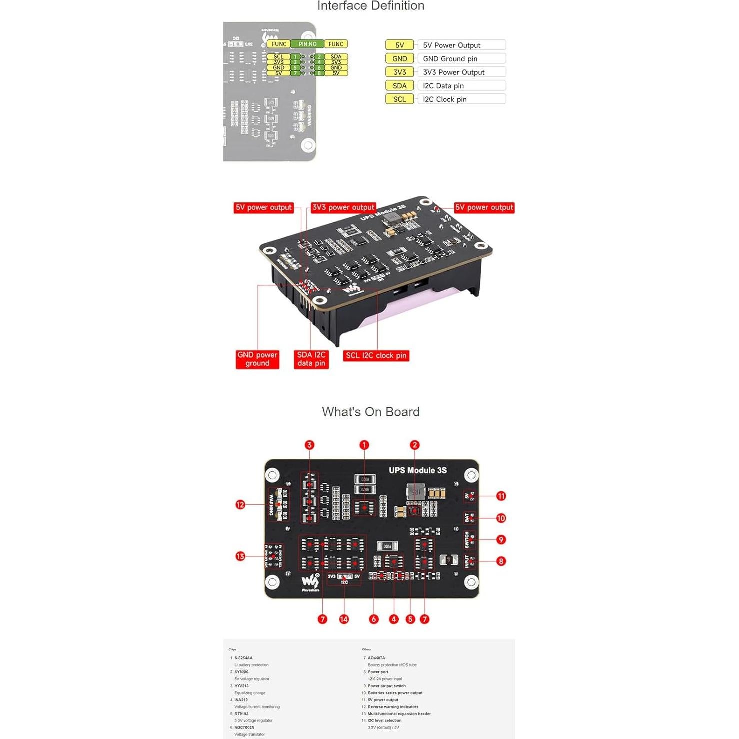 Módulo UPS iiunius 3S 5V 5A para Raspberry Pi y Jetson Nano