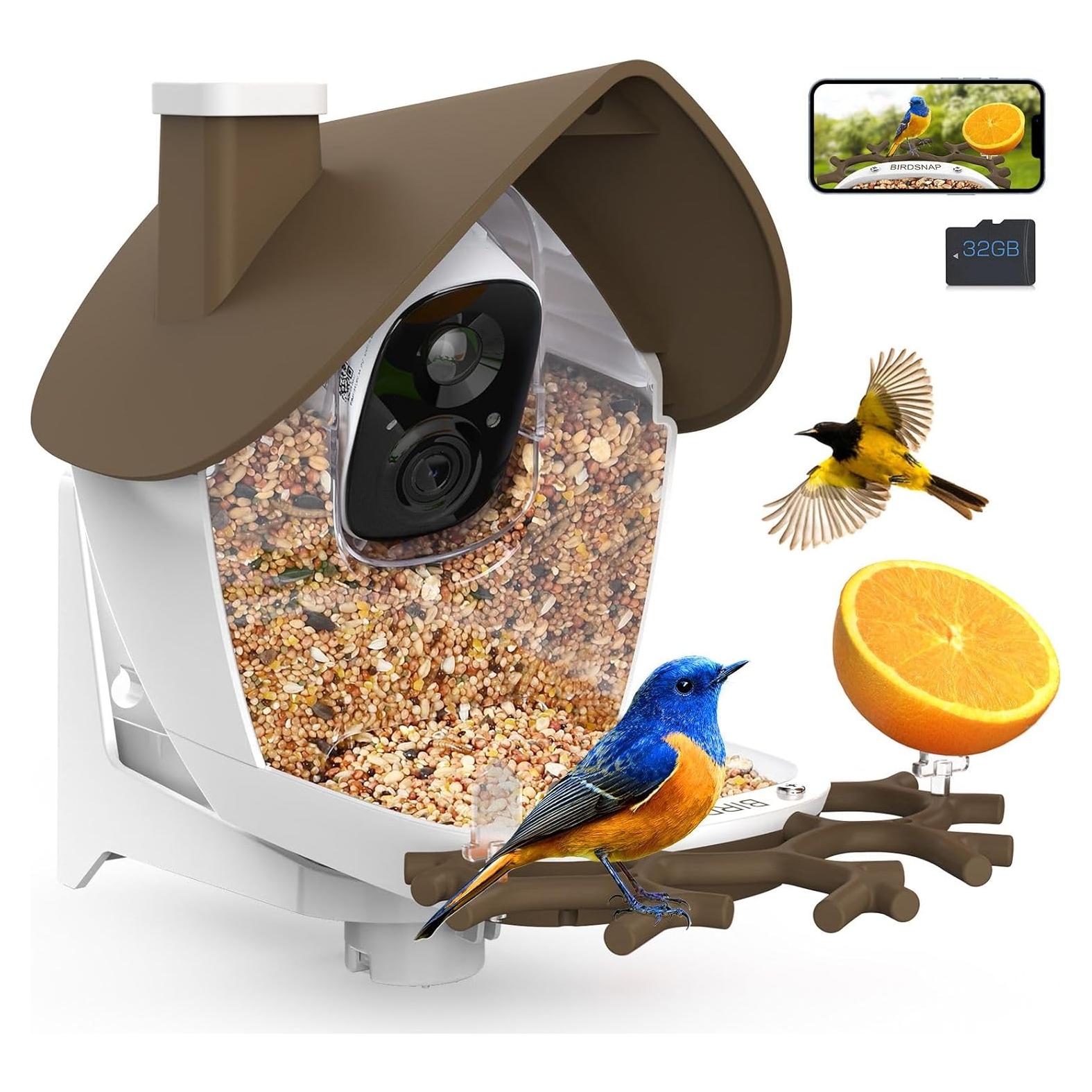 Comedero para Aves birdsnap MON200 con Cámara 2K y 32GB