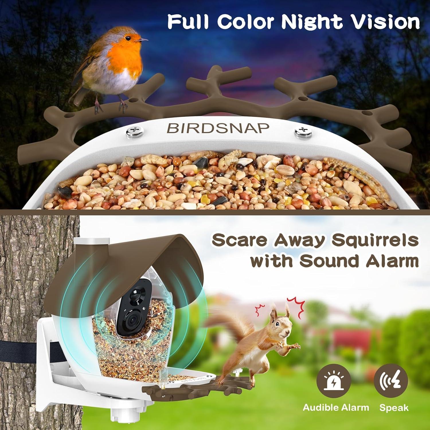 Comedero para Aves birdsnap MON200 con Cámara 2K y 32GB