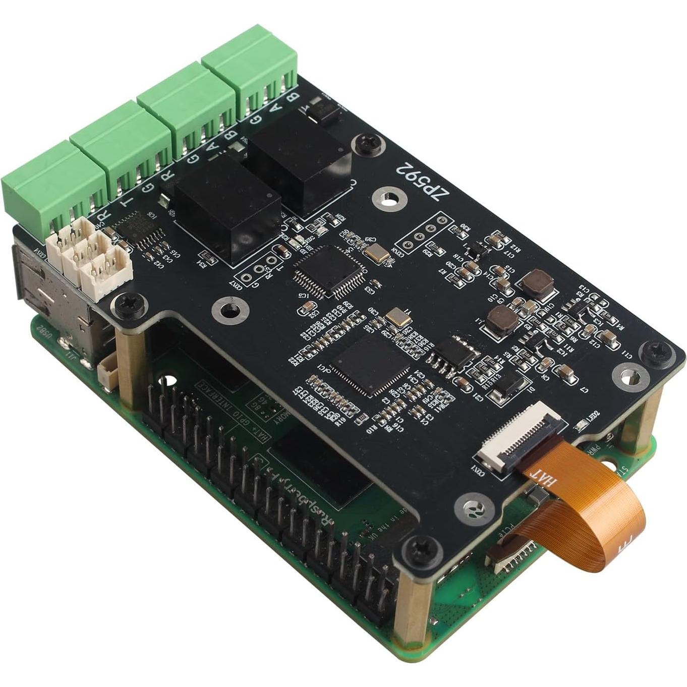 Placa de Expansión ZDE ZP592 PCIe a 4 Puertos RS485/RS232 para Raspberry Pi 5