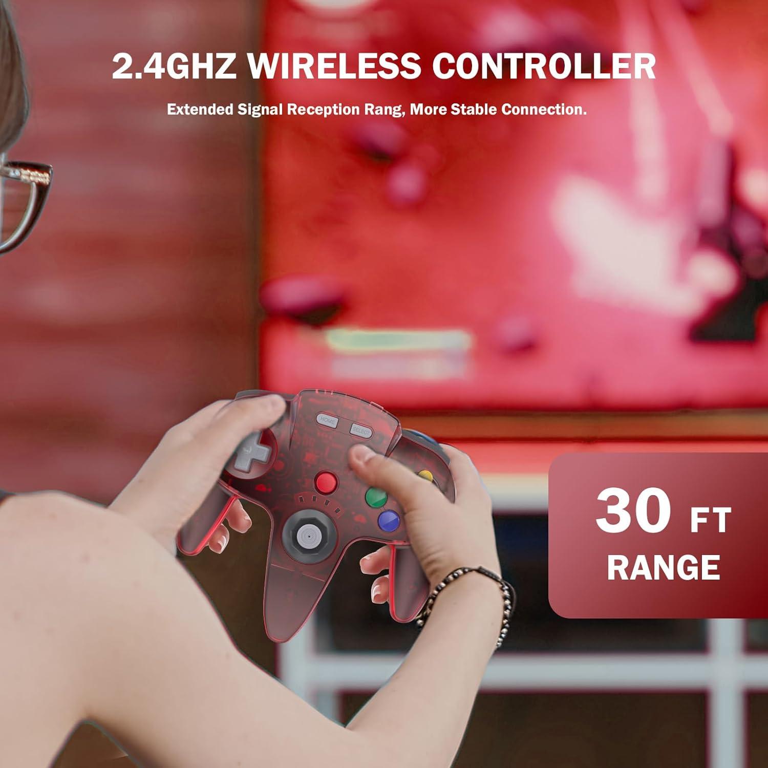 Controlador Inalámbrico KIWITATA N64 para Switch y PC - Rojo