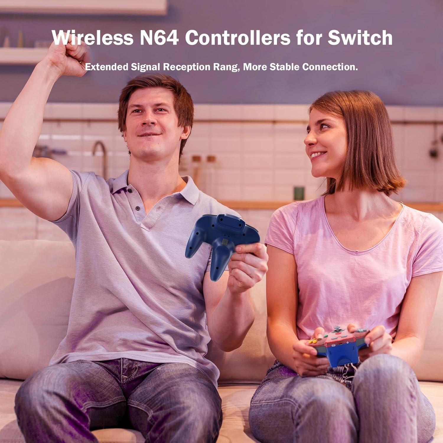 Controlador Inalámbrico KIWITATA N64 para Switch y PC - Rojo