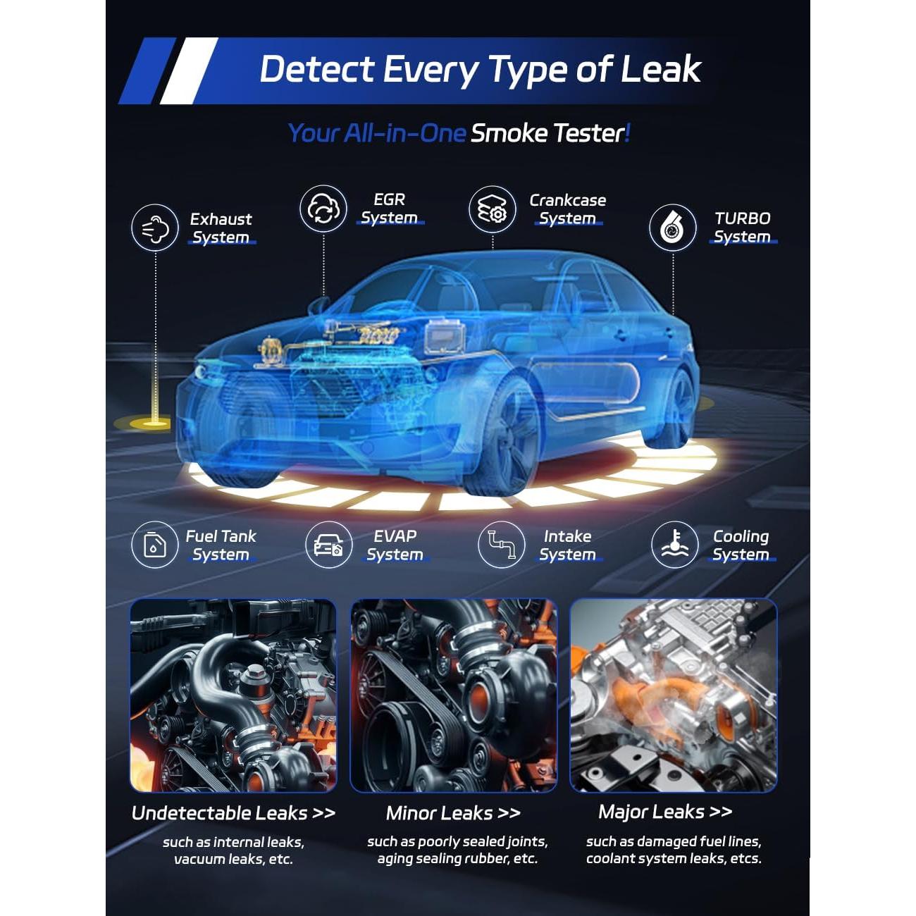 Probador de Fugas de Humo Solary SD301-BU 12V DC Portátil