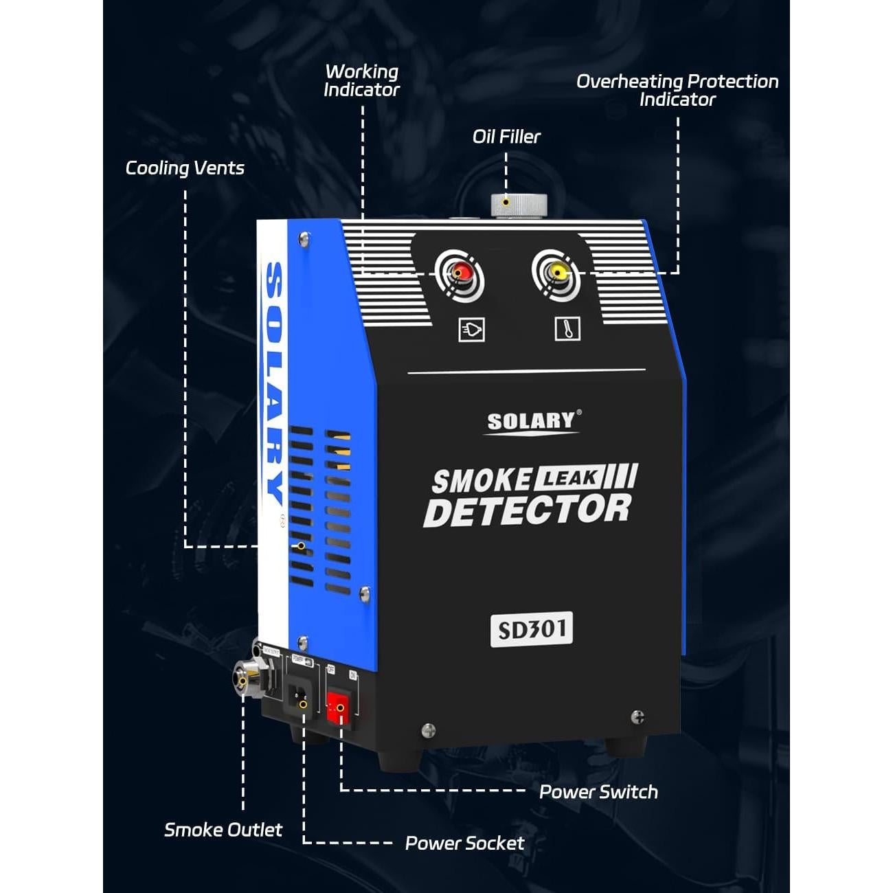 Probador de Fugas de Humo Solary SD301-BU 12V DC Portátil