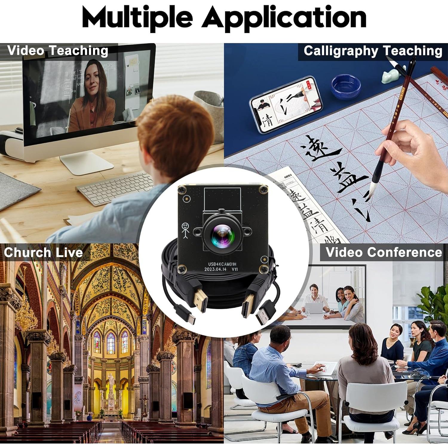 Cámara USB HDMI 4K IFWATER con Lente Ojo de Pez 180°