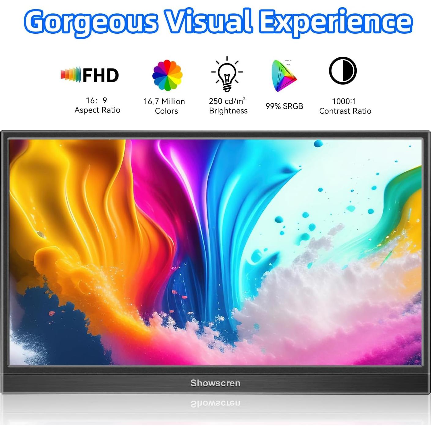 Monitor Portátil 15.6" FHD IPS USB-C HDMI - Kenowa