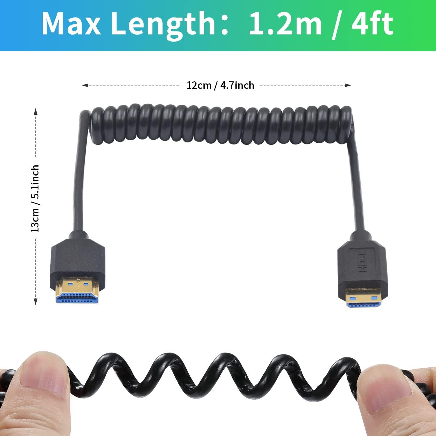 Cable Mini HDMI a HDMI Duttek 8K 48Gbps 1.2m Flexible