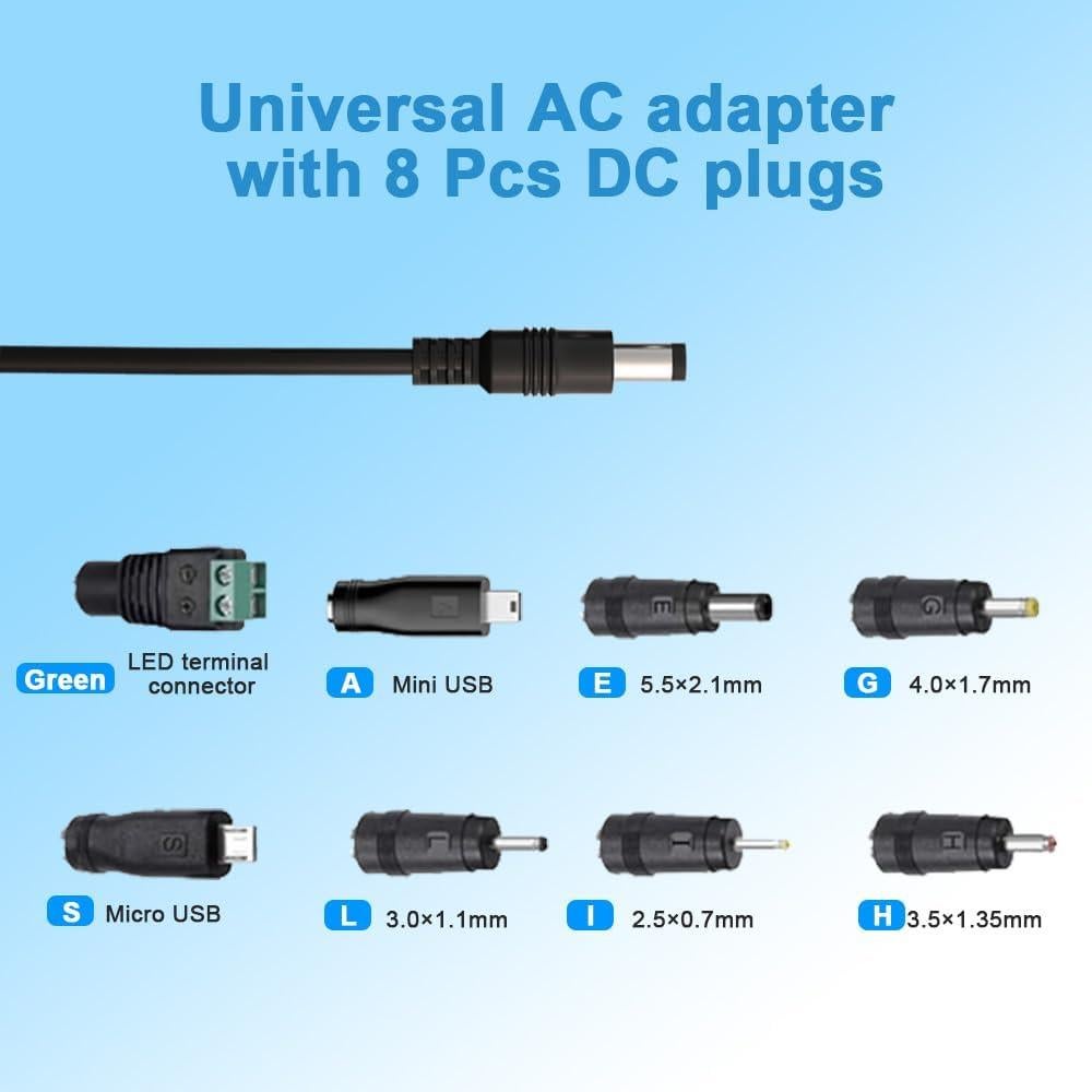 Adaptador de Alimentación 5V 1A ENGFYADSY con 8 Conectores