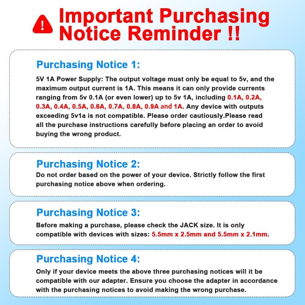 Adaptador de Alimentación 5V 1A ENGFYADSY con 8 Conectores