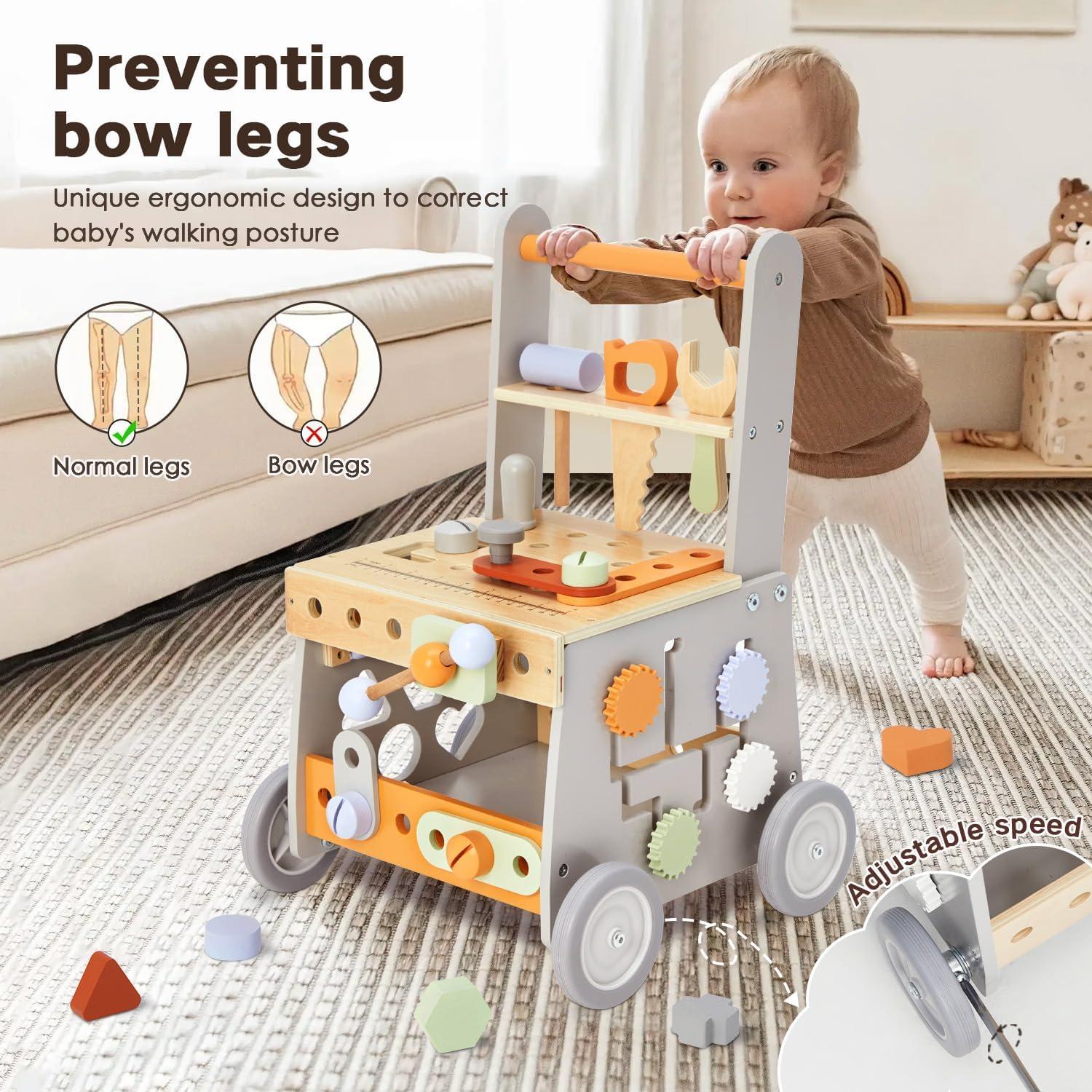 Andador de Madera labebe para Bebés con Velocidad Ajustable