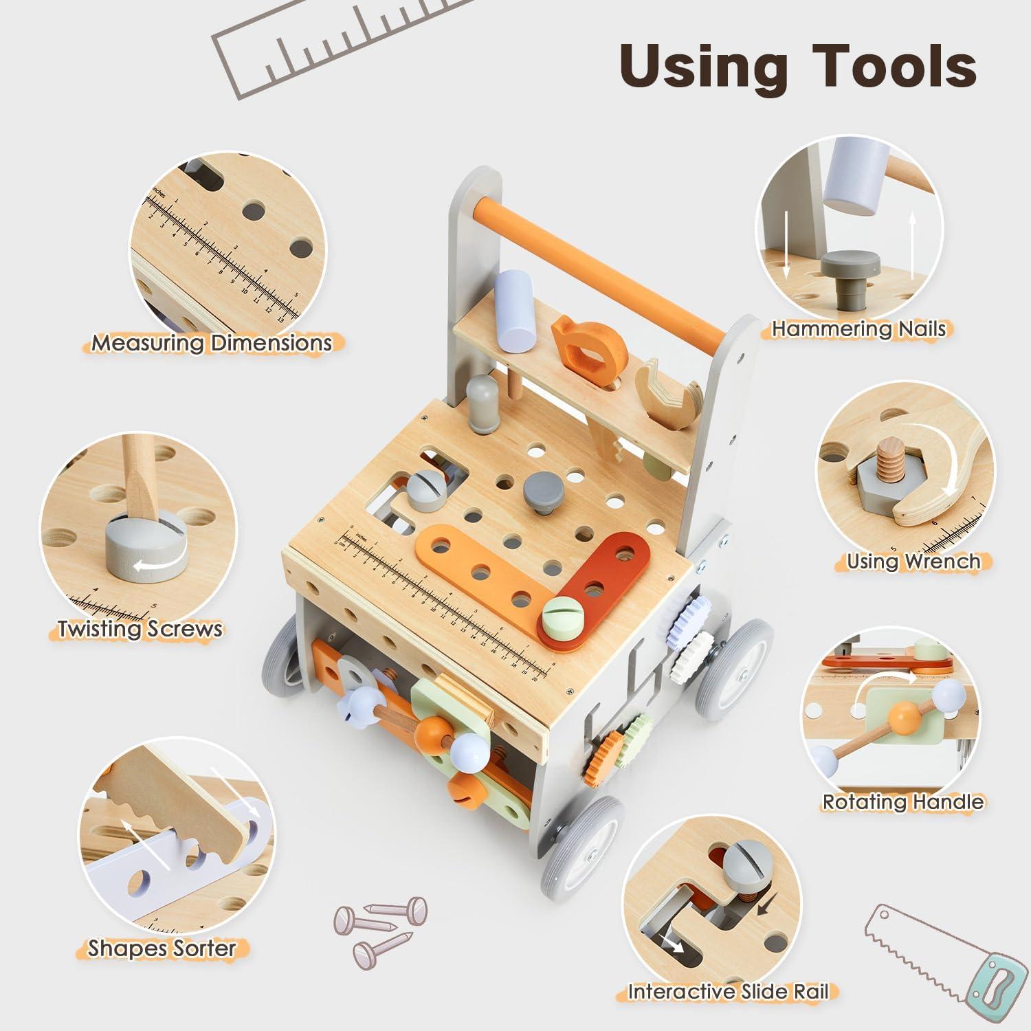 Andador de Madera labebe para Bebés con Velocidad Ajustable