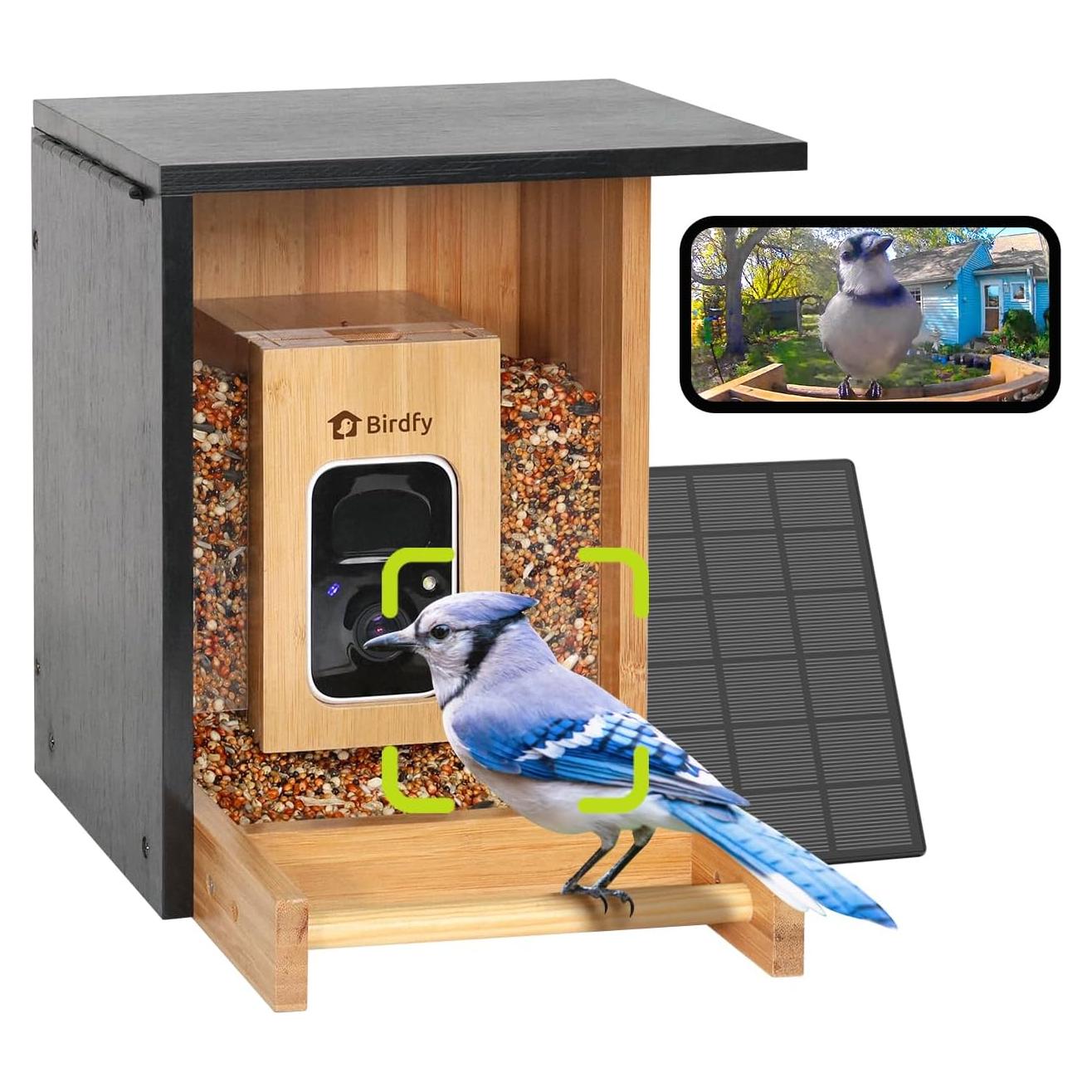 Comedero Inteligente Birdfy AI de Bambú Solar 24,89 cm