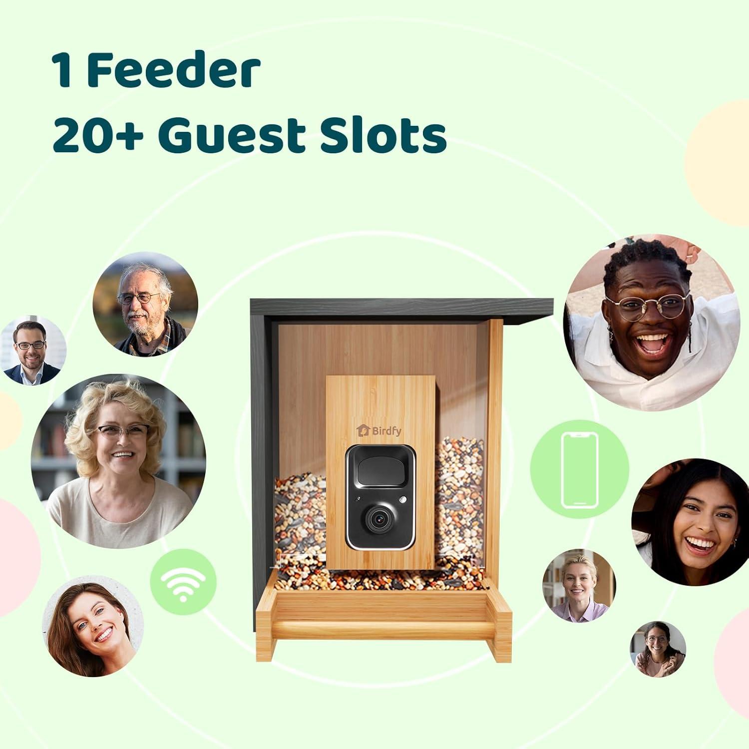 Comedero Inteligente Birdfy AI de Bambú Solar 24,89 cm