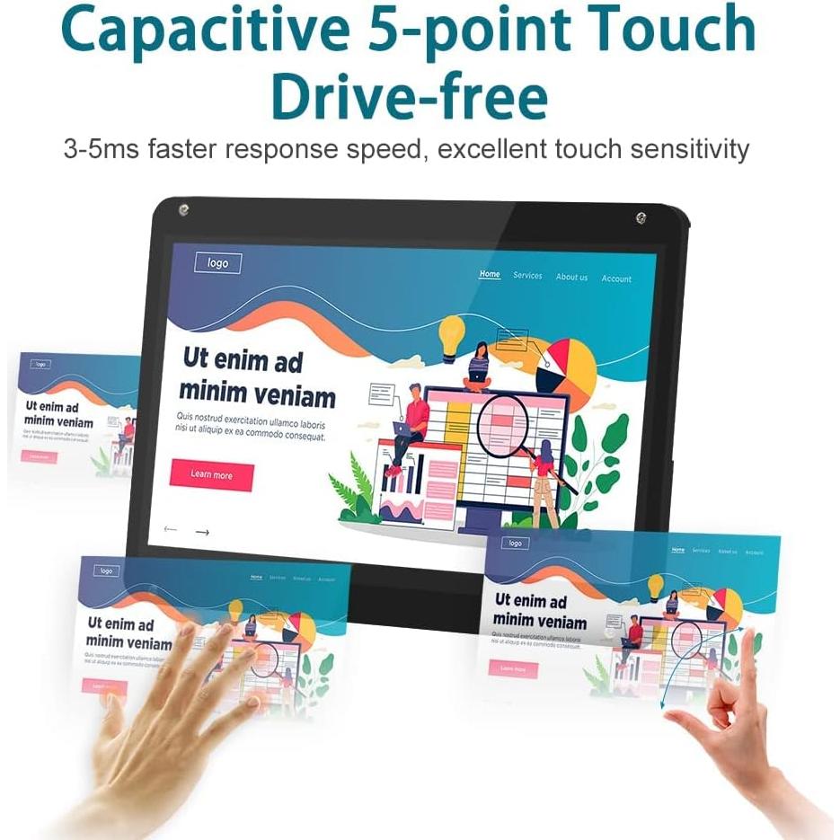 Monitor Táctil IPS 7" Lesown LR7-STB 1024x600 HDMI