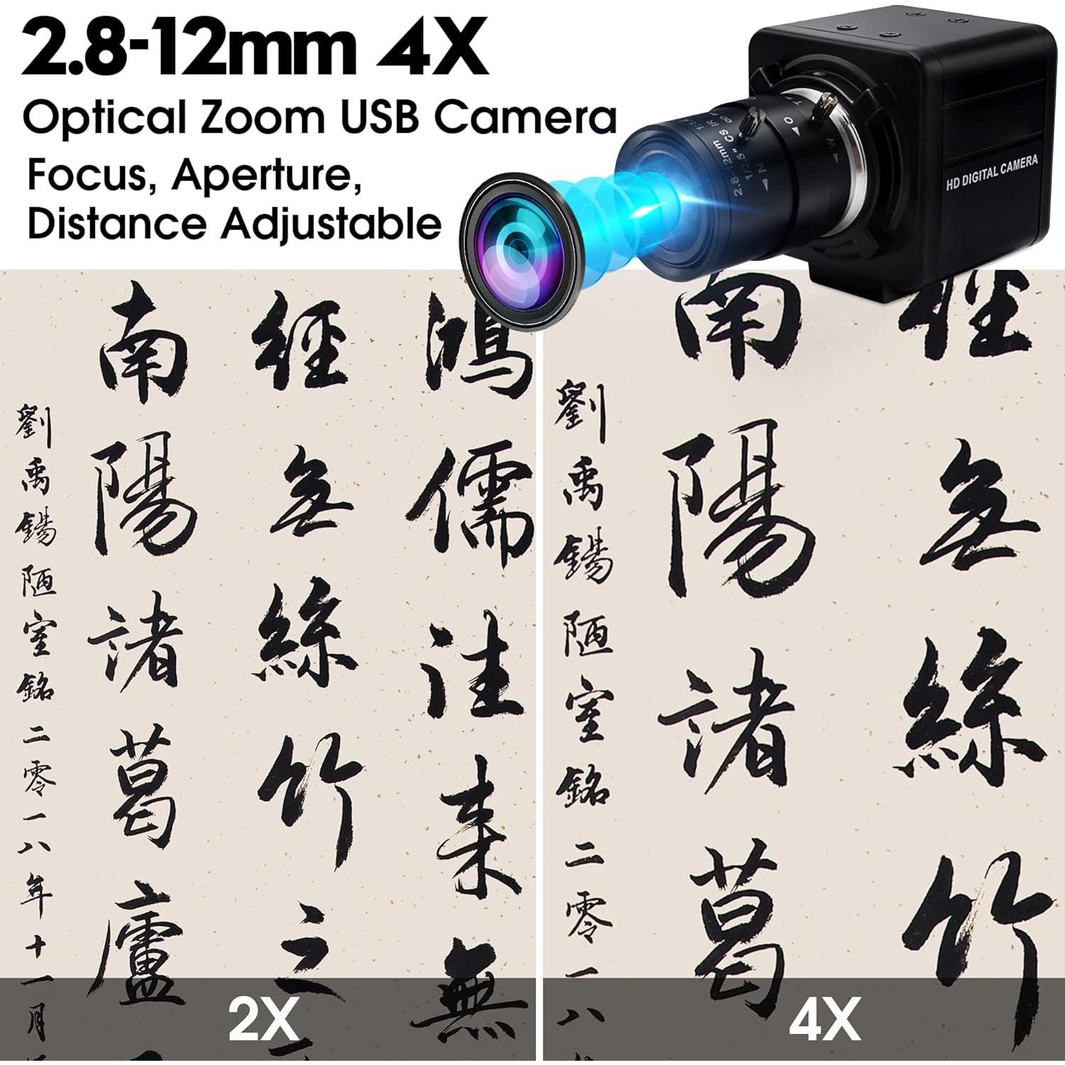 Cámara USB 4K IFWATER IMX317 Lente Varifocal 2.8-12mm