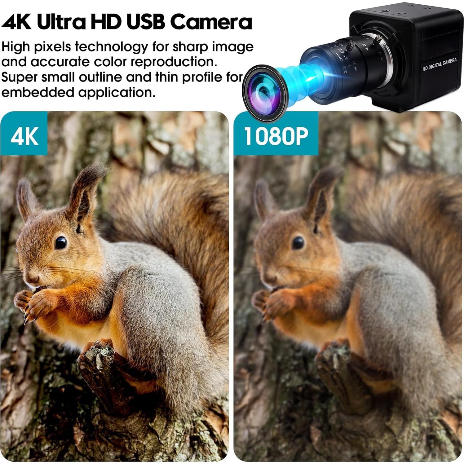 Cámara USB 4K IFWATER IMX317 Lente Varifocal 2.8-12mm