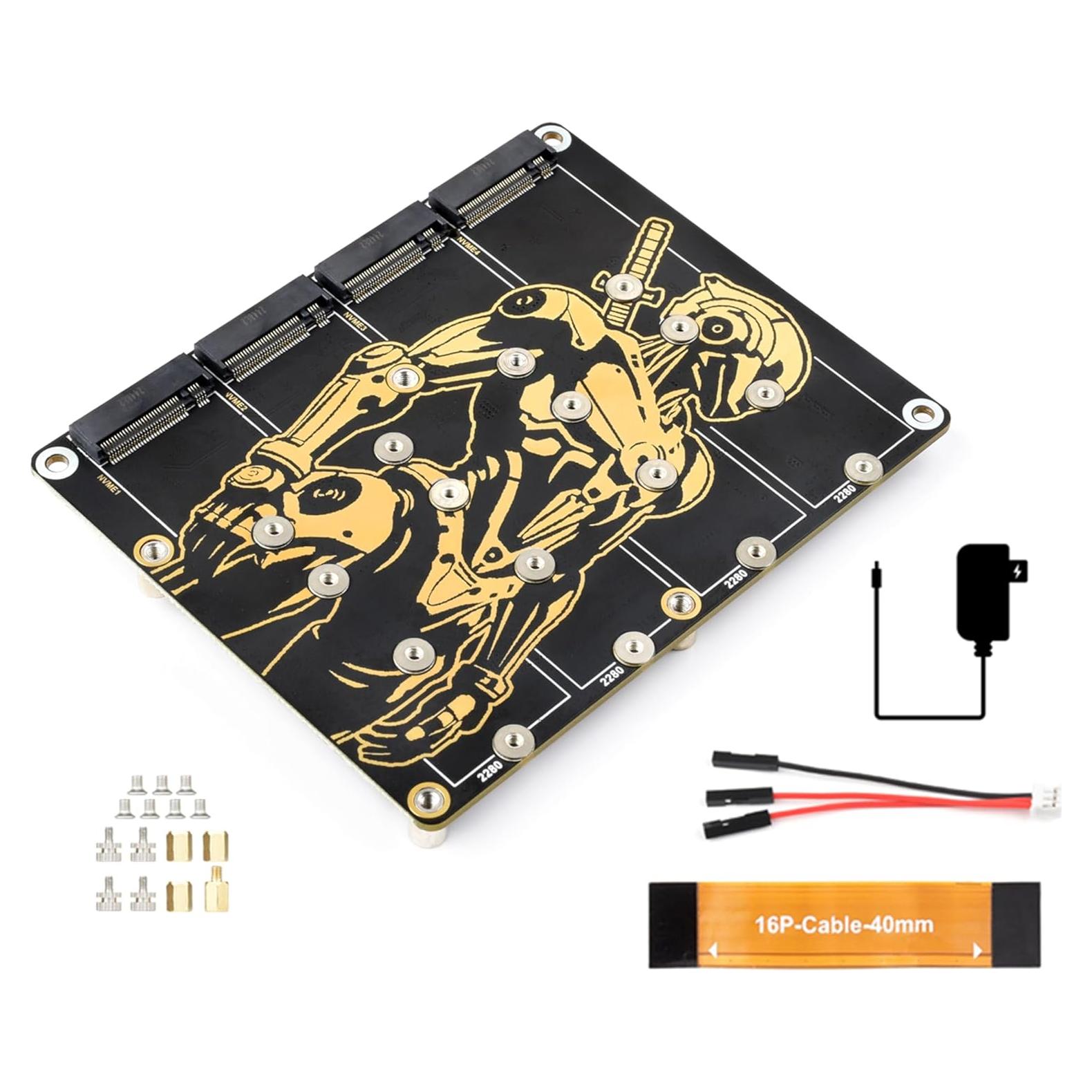 Adaptador M.2 a 4 Canales PCIe Wonrabai para Raspberry Pi 5