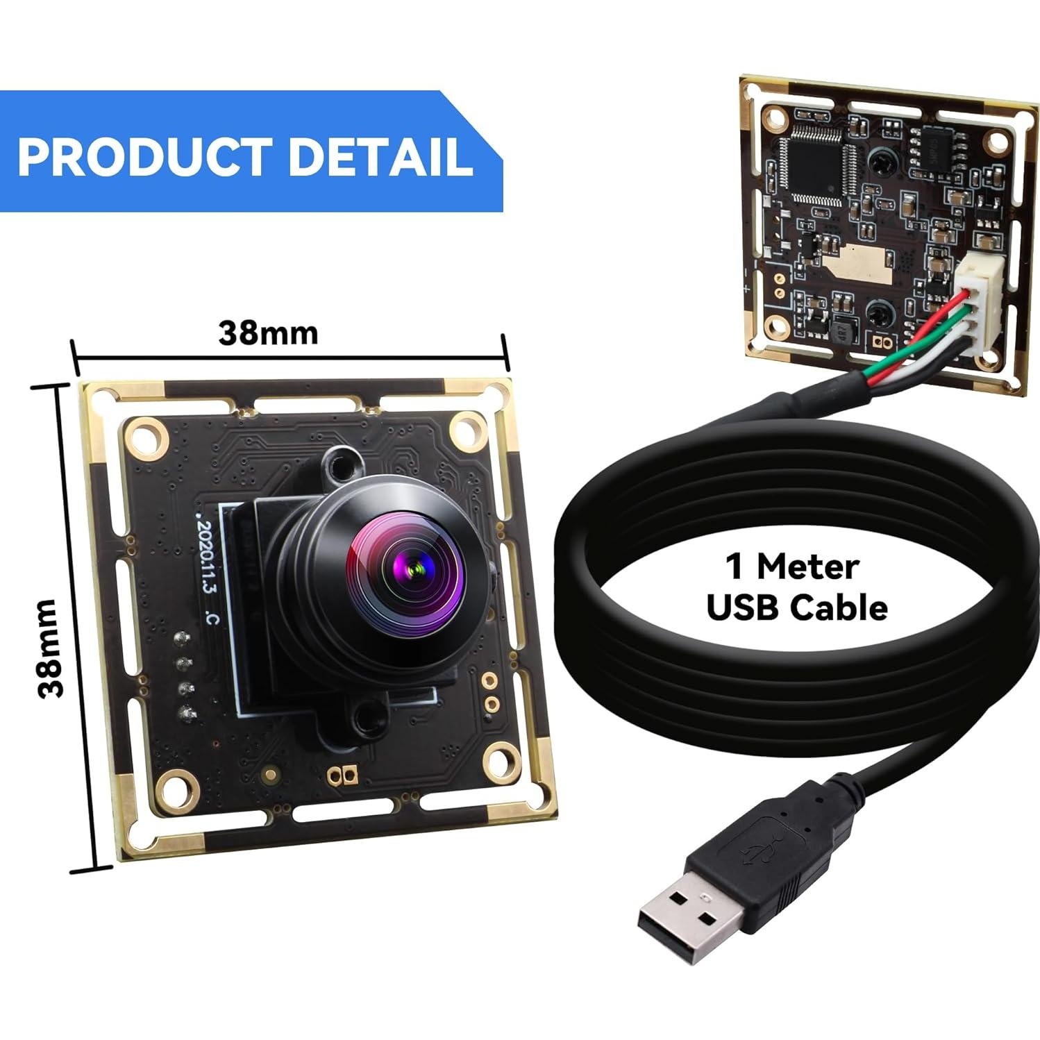 Cámara USB 5MP GEMSTONEGO Lente Ojo de Pez 180 Grados