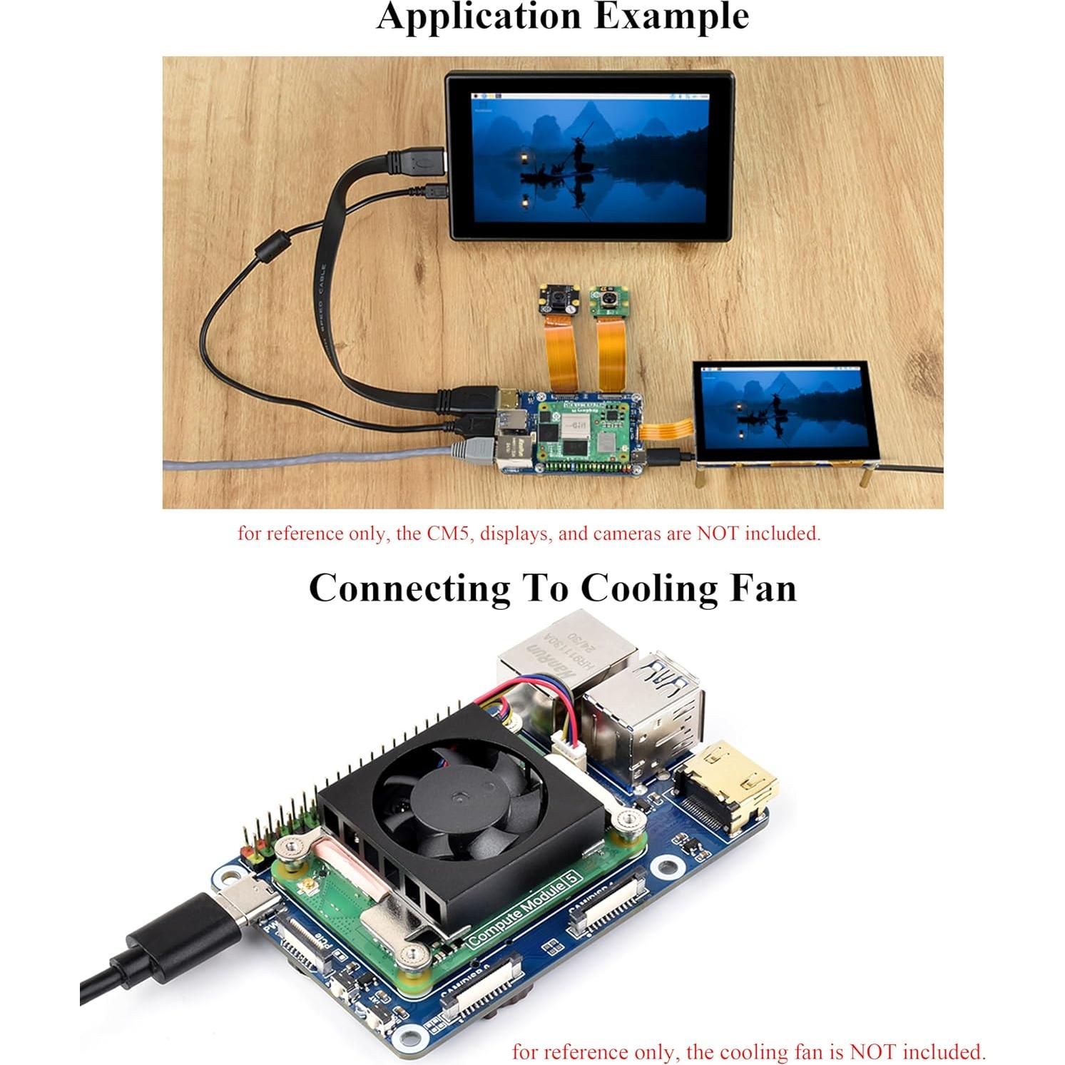 Mini Base Board UeeKKoo para Raspberry Pi CM5 con GPIO 40PIN