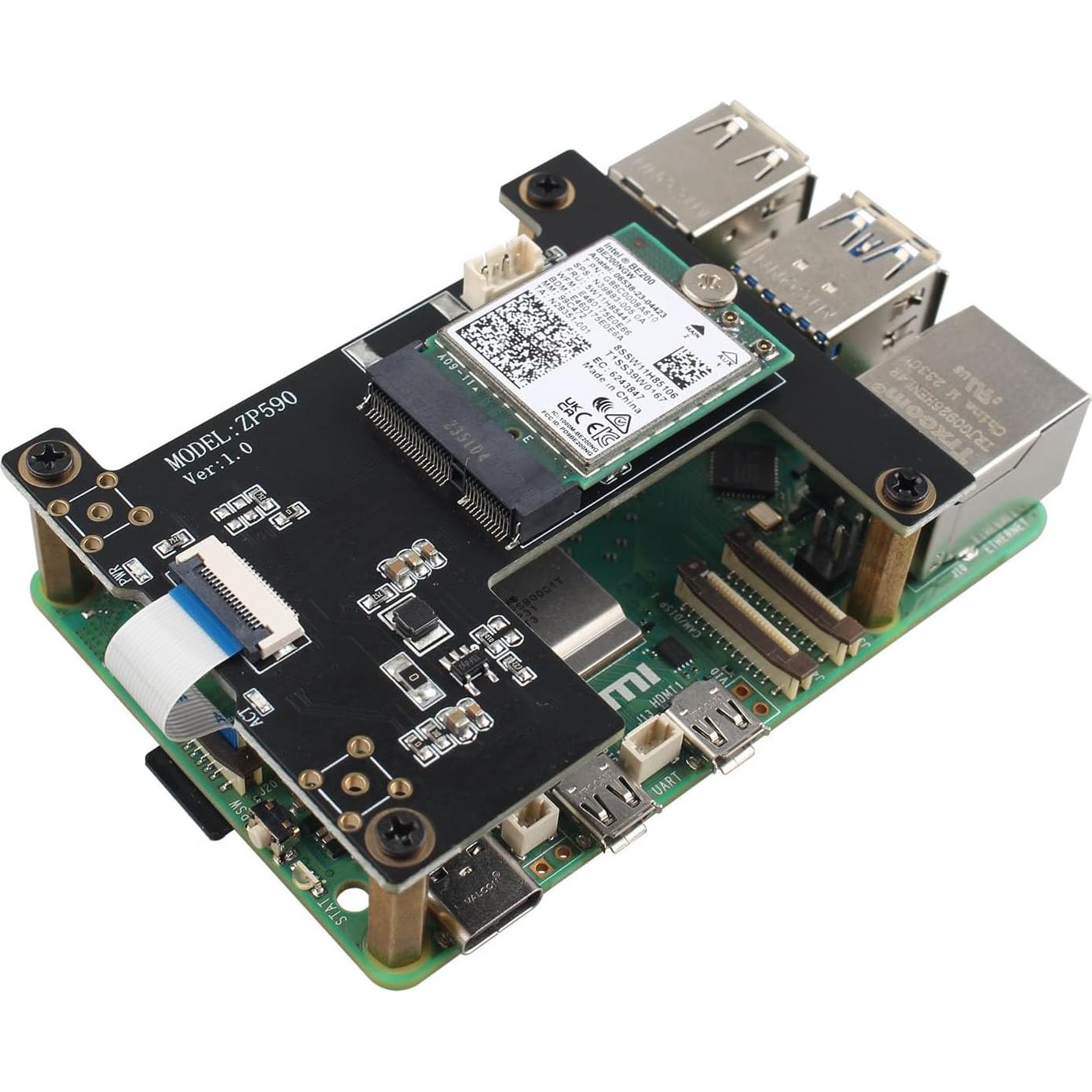 Adaptador PCIe a WiFi 7 ZDE ZP590B para Raspberry Pi 5