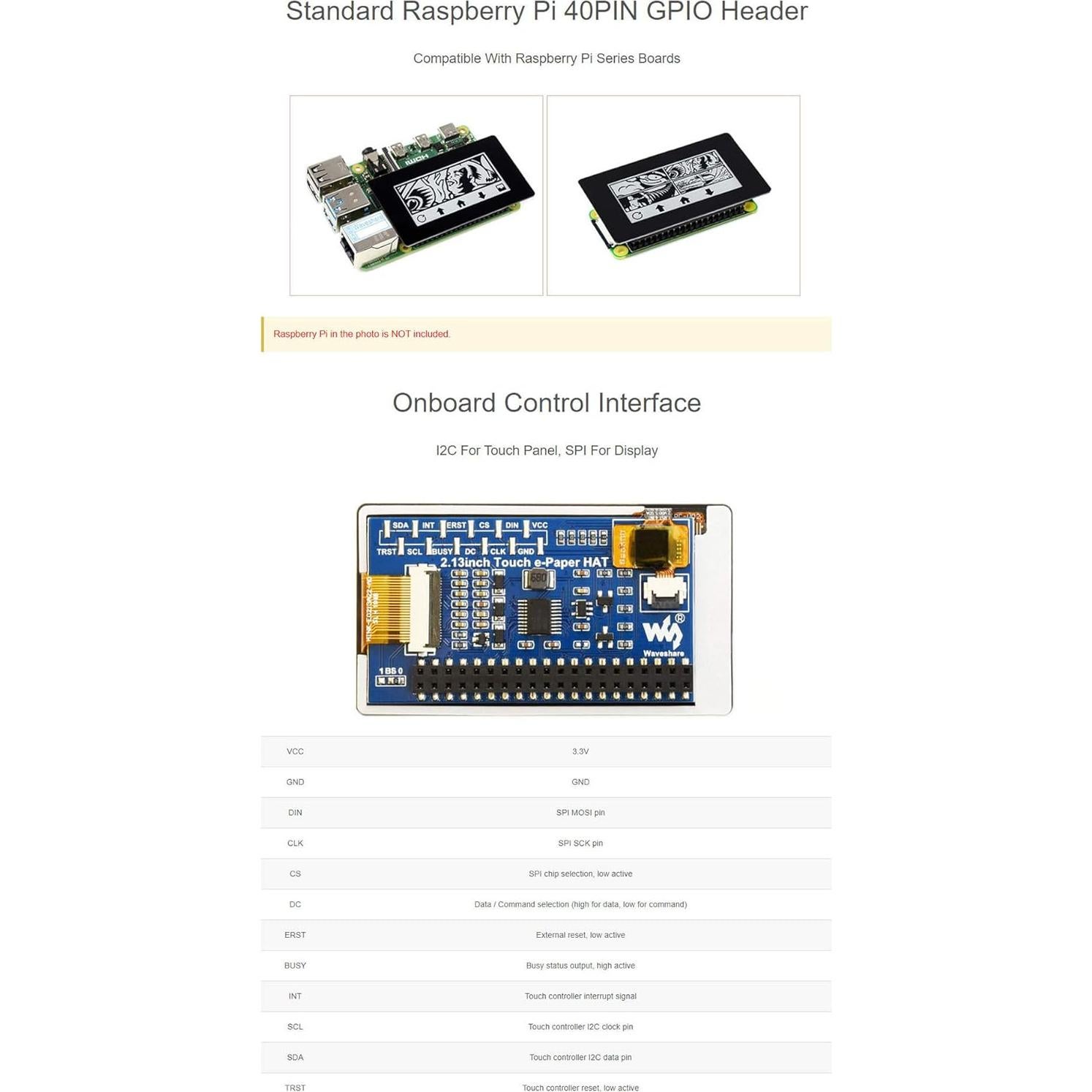 Módulo Pantalla Táctil E-Paper 2.13" Coolwell 250x122px