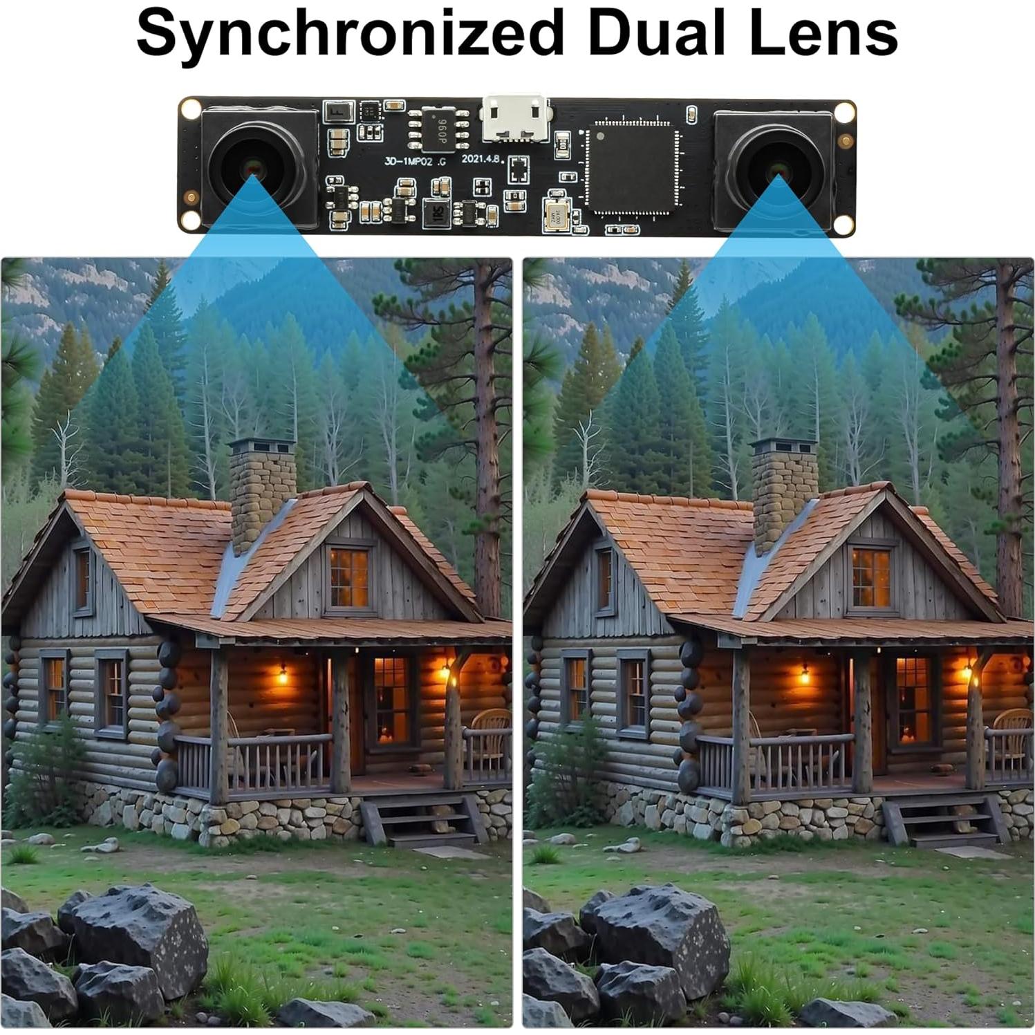 Cámara USB Estéreo Doble Lente Hotpet 1.3MP HD 960P