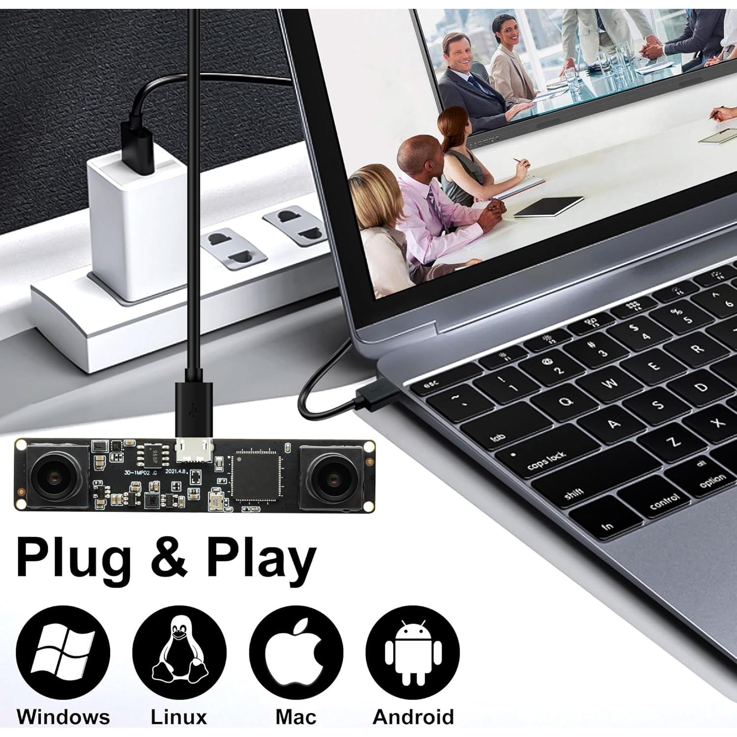 Cámara USB Estéreo Doble Lente Hotpet 1.3MP HD 960P