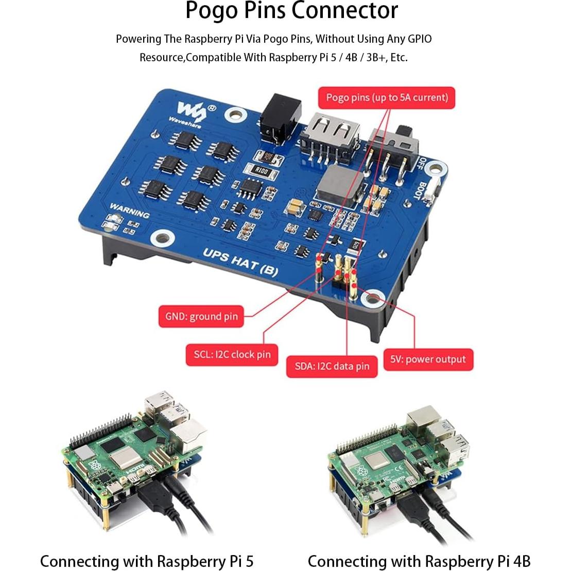 Fuente de Alimentación Ininterrumpida UPS HAT UeeKKoo para Raspberry Pi 4B/3B+