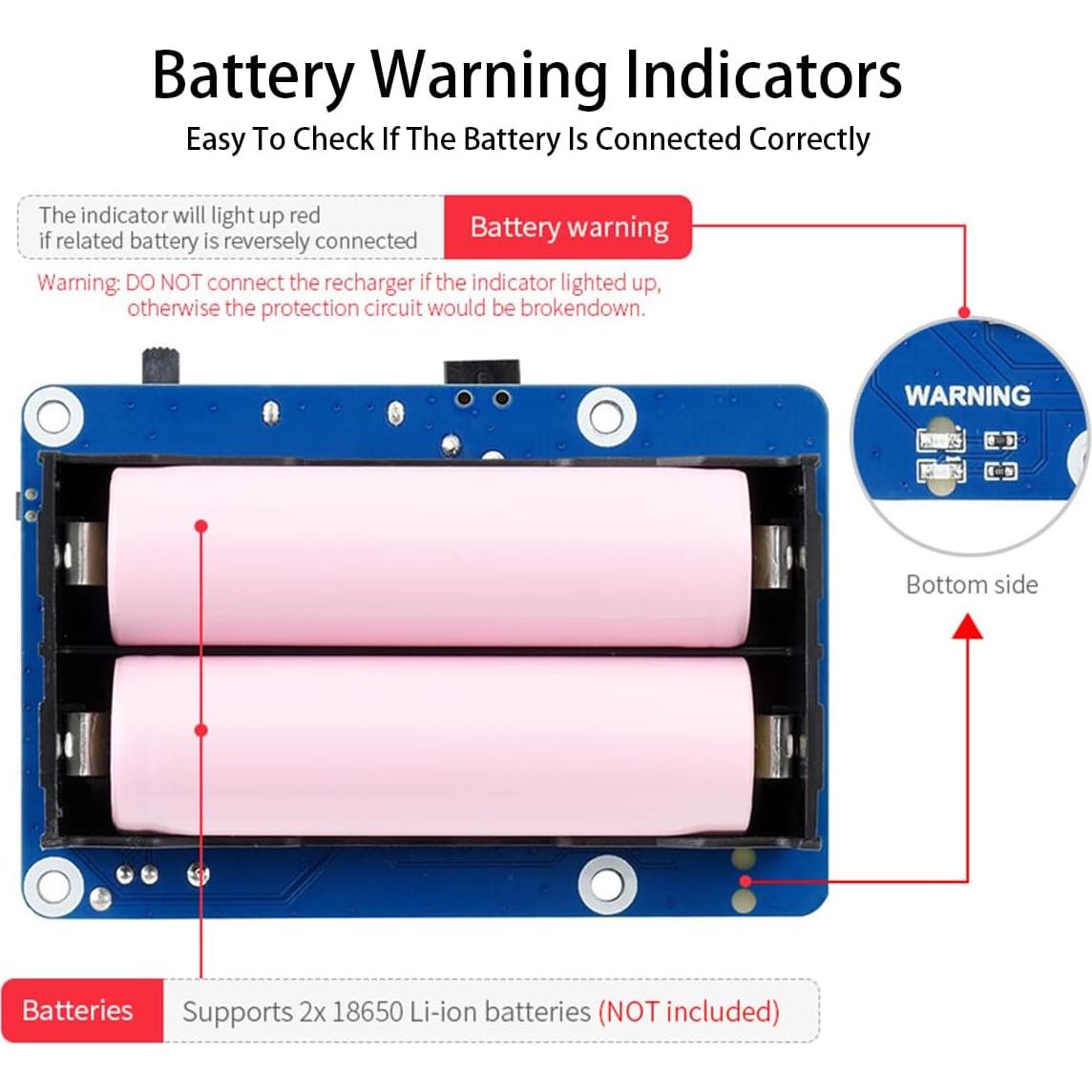 Fuente de Alimentación Ininterrumpida UPS HAT UeeKKoo para Raspberry Pi 4B/3B+
