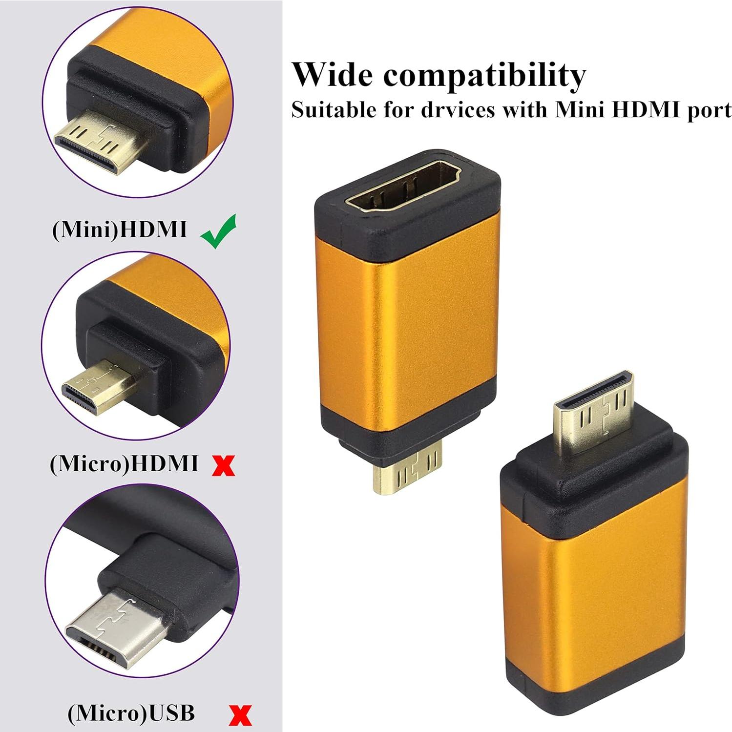 Adaptador HDMI a Mini HDMI 4K 60Hz AAOTOKK - 2 Pack