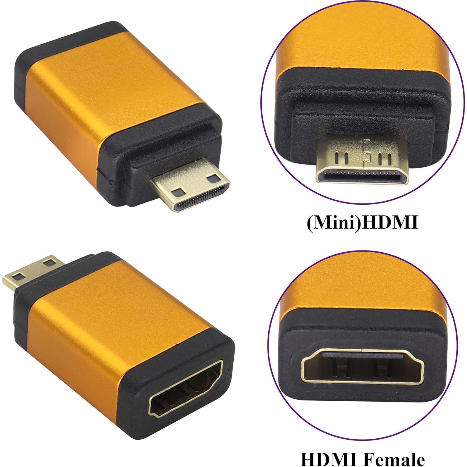 Adaptador HDMI a Mini HDMI 4K 60Hz AAOTOKK - 2 Pack