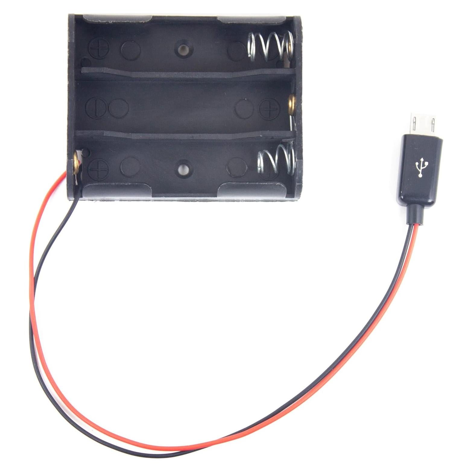 Soporte de Batería AA 3x1.5V con Conector USB Micro whiteeeen