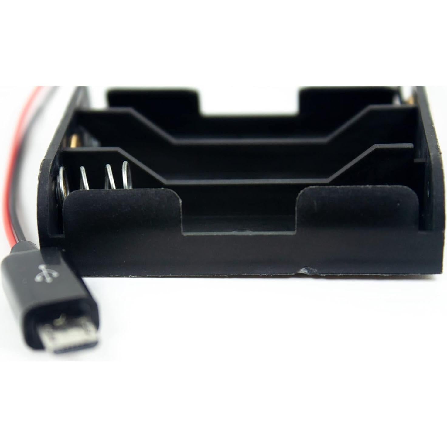 Soporte de Batería AA 3x1.5V con Conector USB Micro whiteeeen