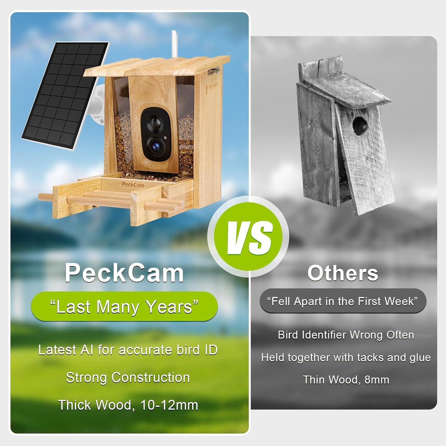 Comedero para Aves PeckCam® con Cámara Solar 1080P