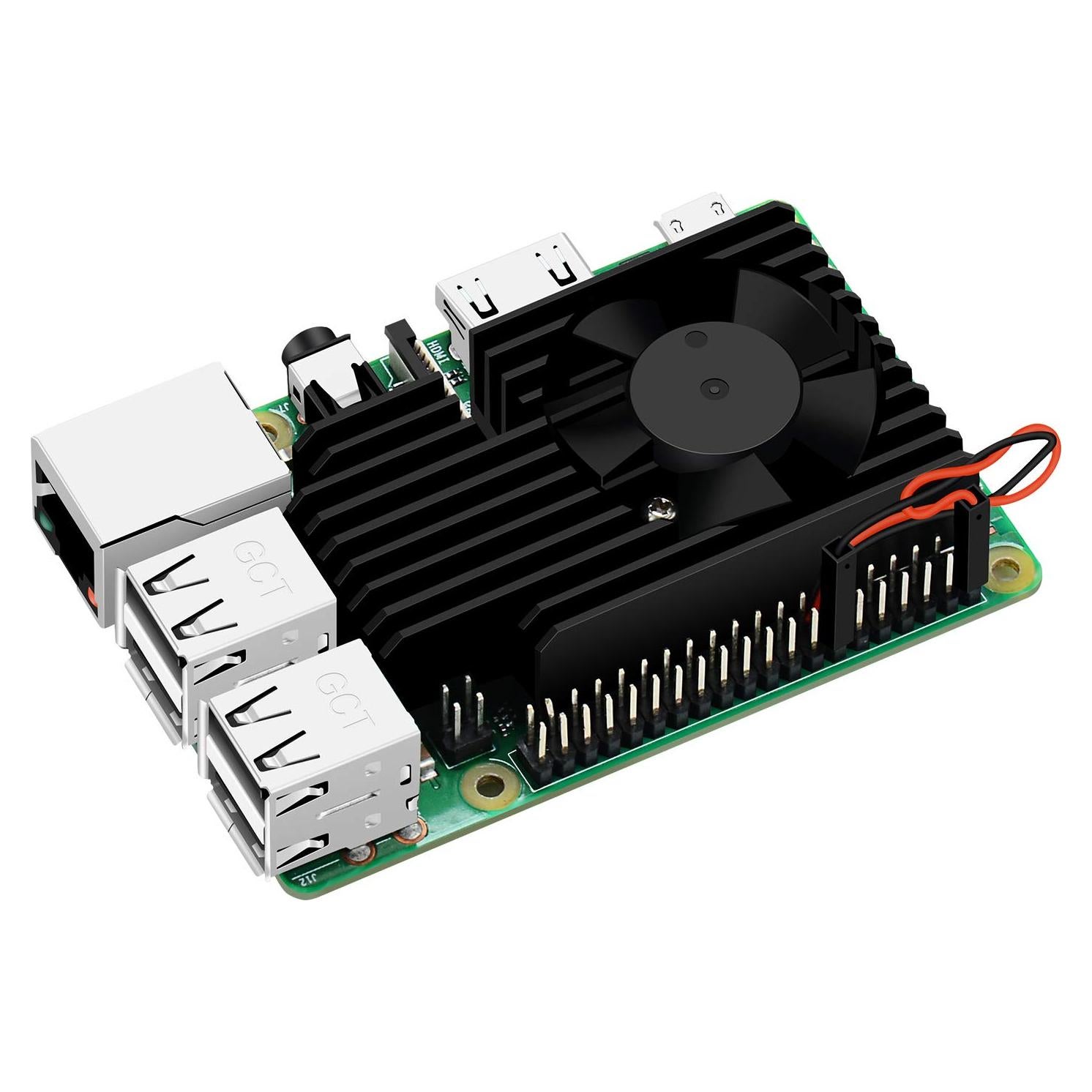 GeeekPi Fan Heasink Raspberry Pi 4, Pi Aluminum Heatsink Cooling Kit for Raspberry Pi 4B/3B/3B+ (B Plus)