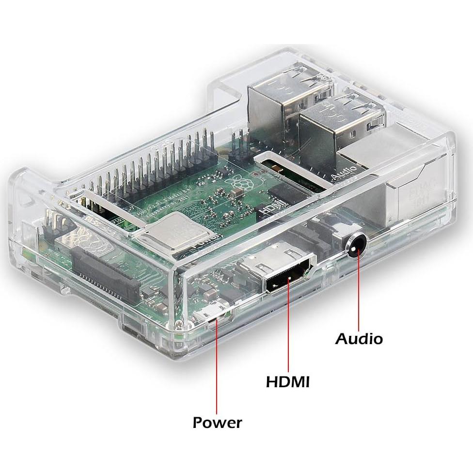 Caja Protectora Transparente ABS para Raspberry Pi 3B+ con Disipador