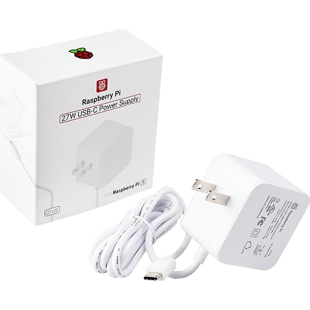 Fuente de Alimentación Oficial 27W USB Tipo-C Raspberry Pi 5 Blanca