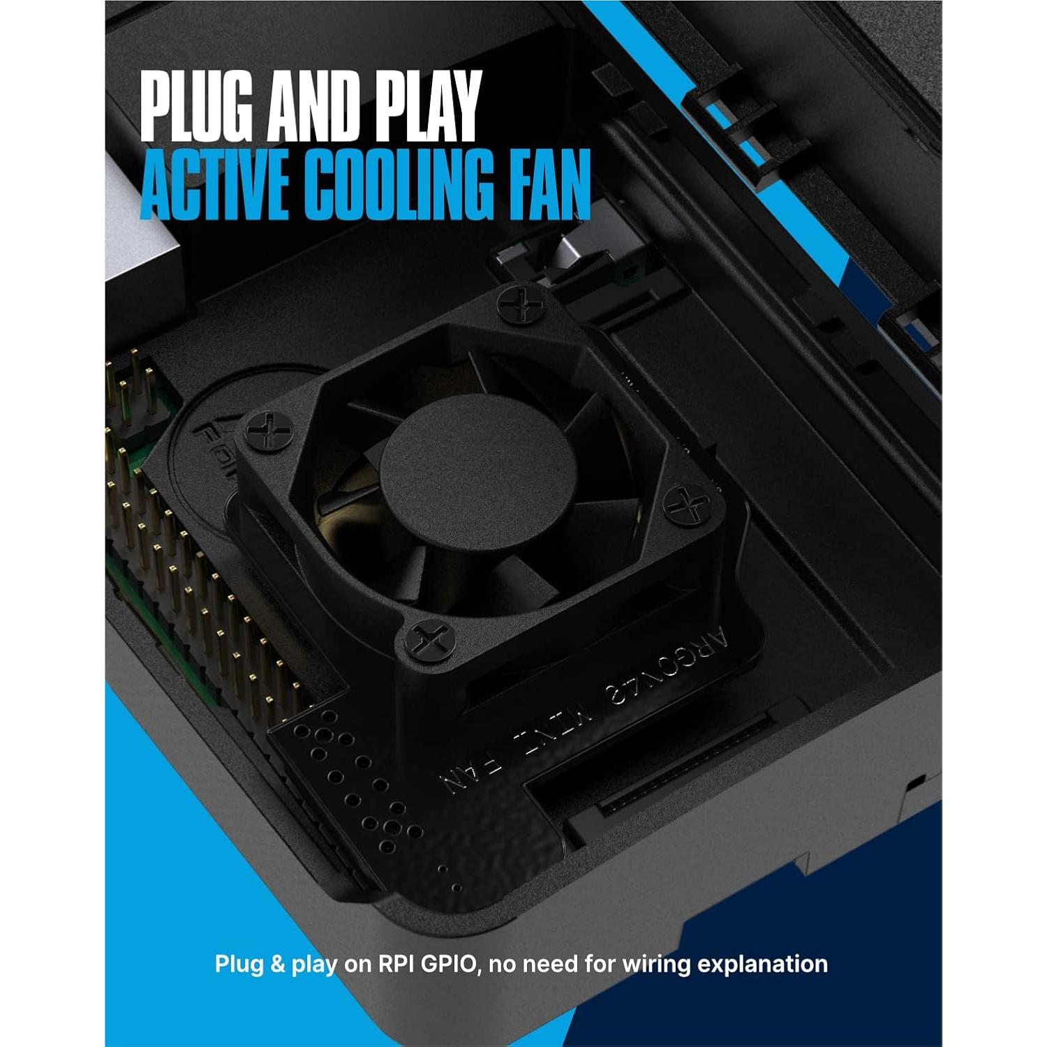 Ventilador Mini Argon HAT para Raspberry Pi 4 - 30mm PWM