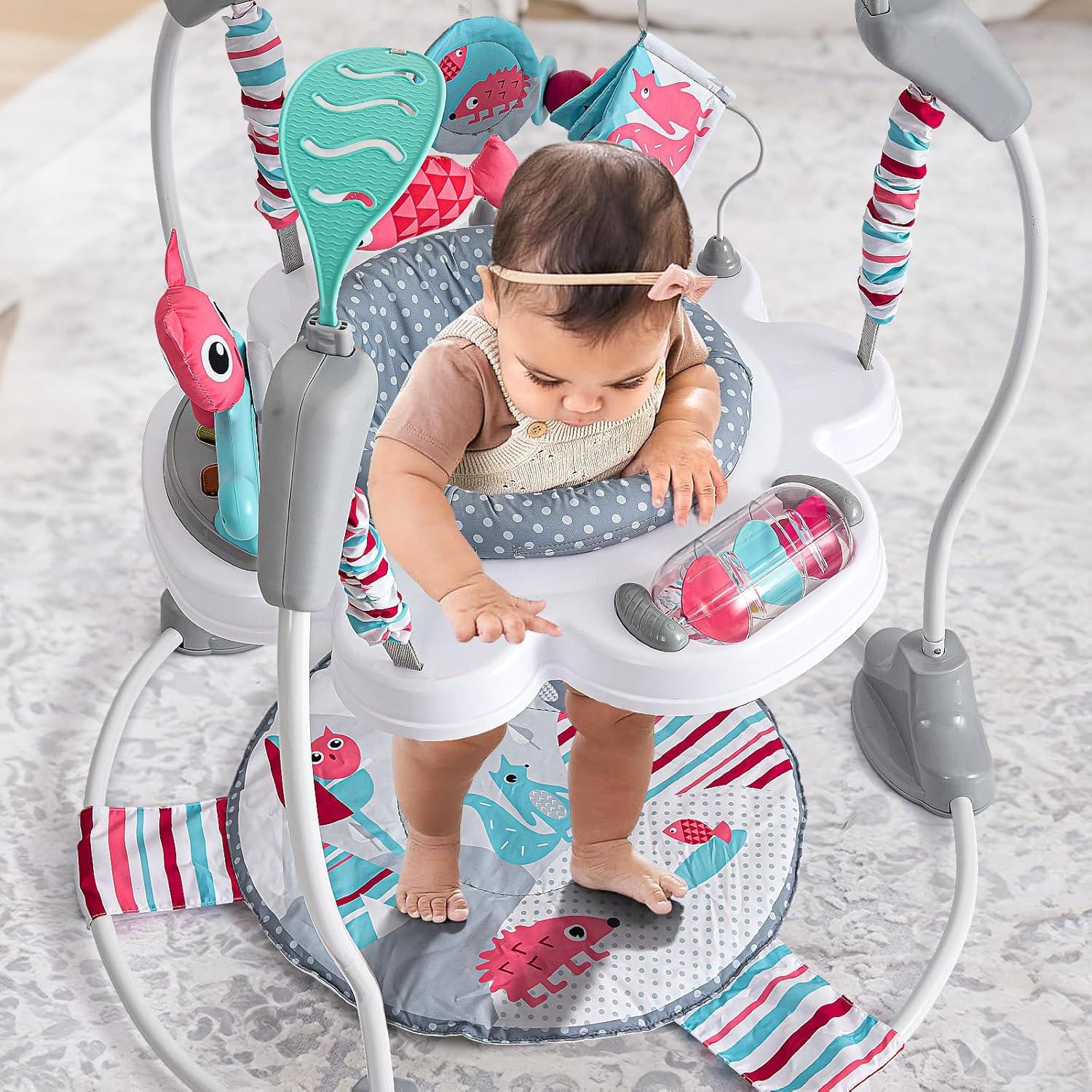 Centro de Actividad Portátil Rosa para Bebés 7-18 Meses